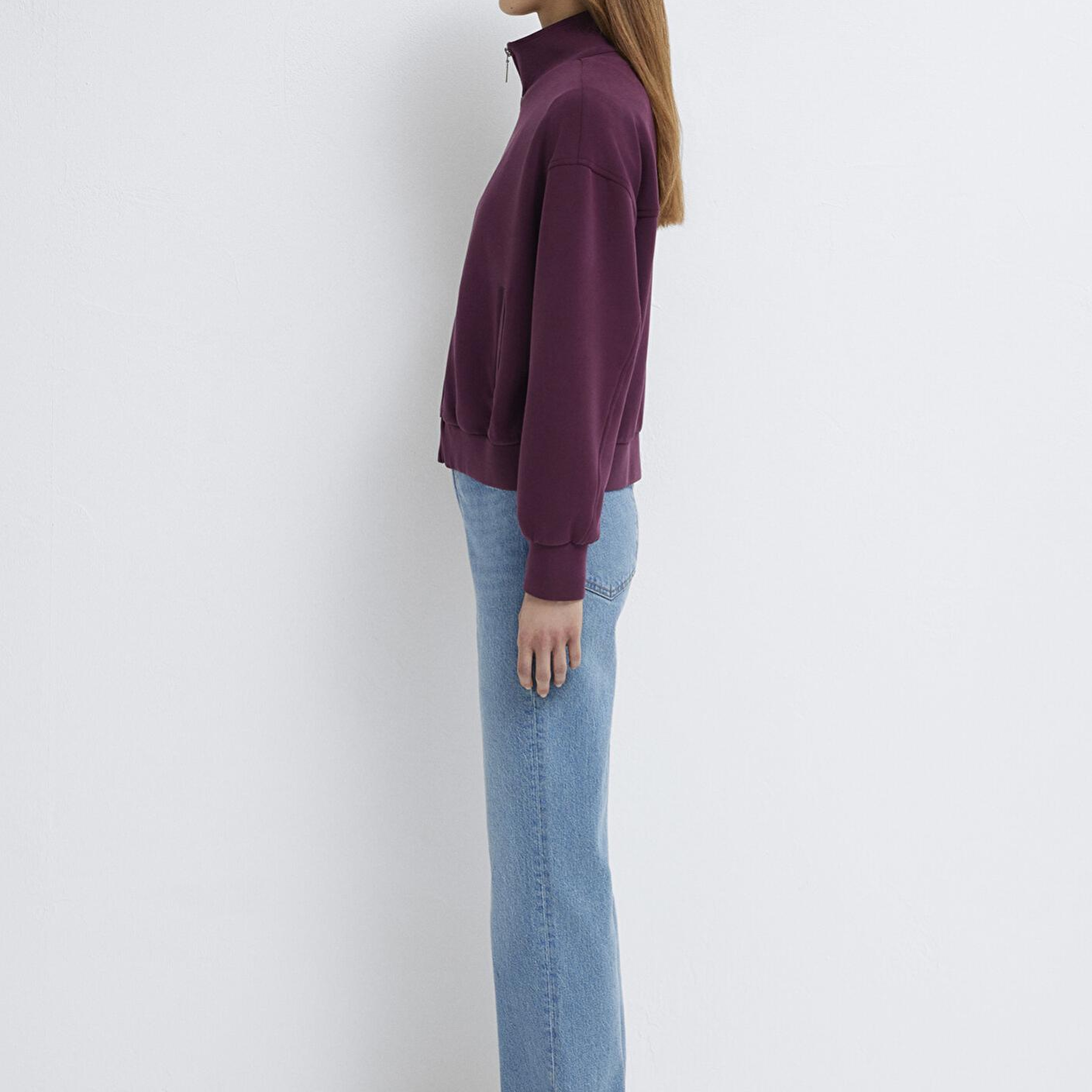 Mavi Fermuarlı Bordo (TENCEL™) Sweatshirt 1S10059-70434