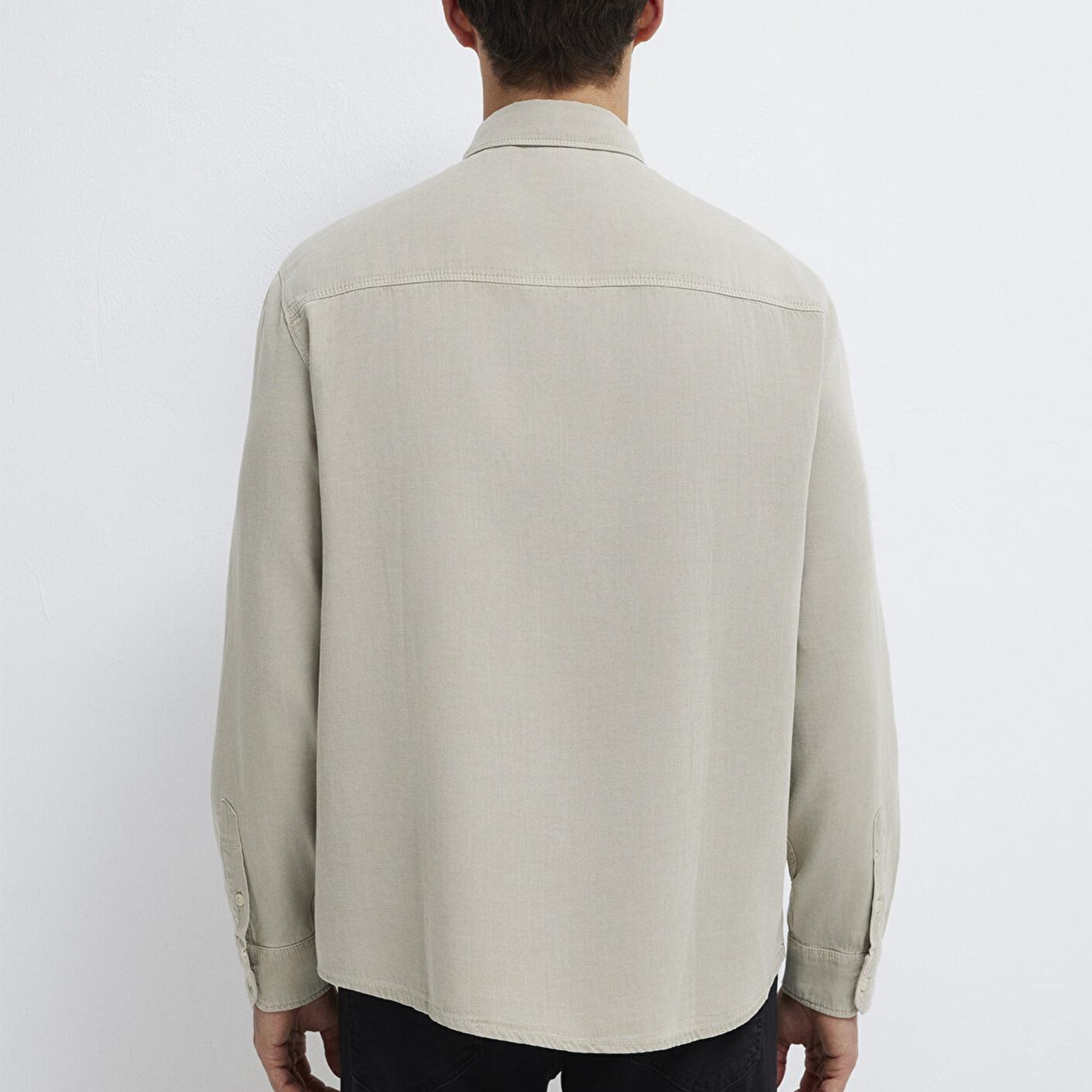 Mavi Keten Karışımlı Yeşil Tencel TM Liyosel Gömlek Regular Fit / Normal Kesim 0211482-70333