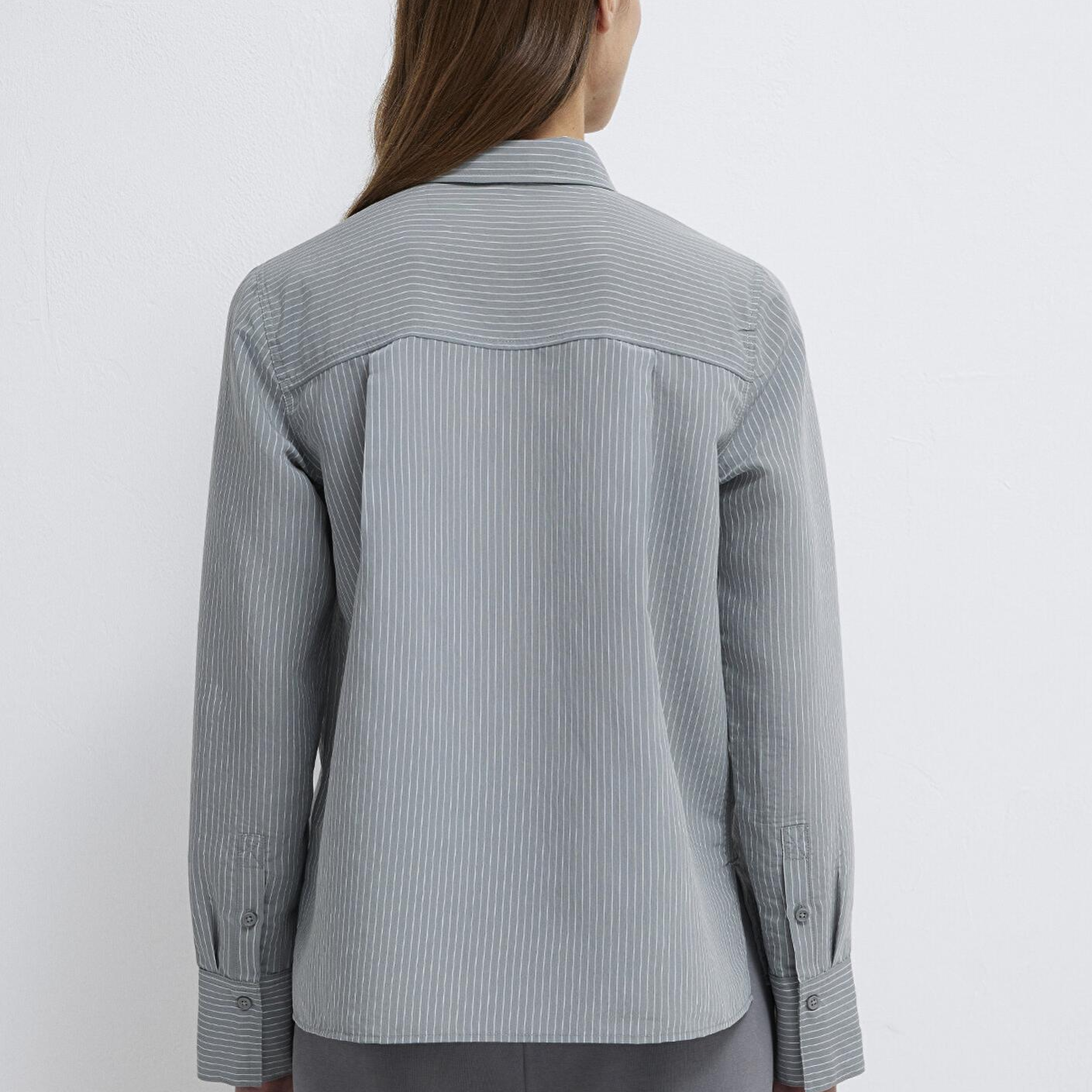 Mavi (TENCEL™) Liyosel Karışımlı Çizgili Gömlek Regular Fit / Normal Kesim 1211374-88069