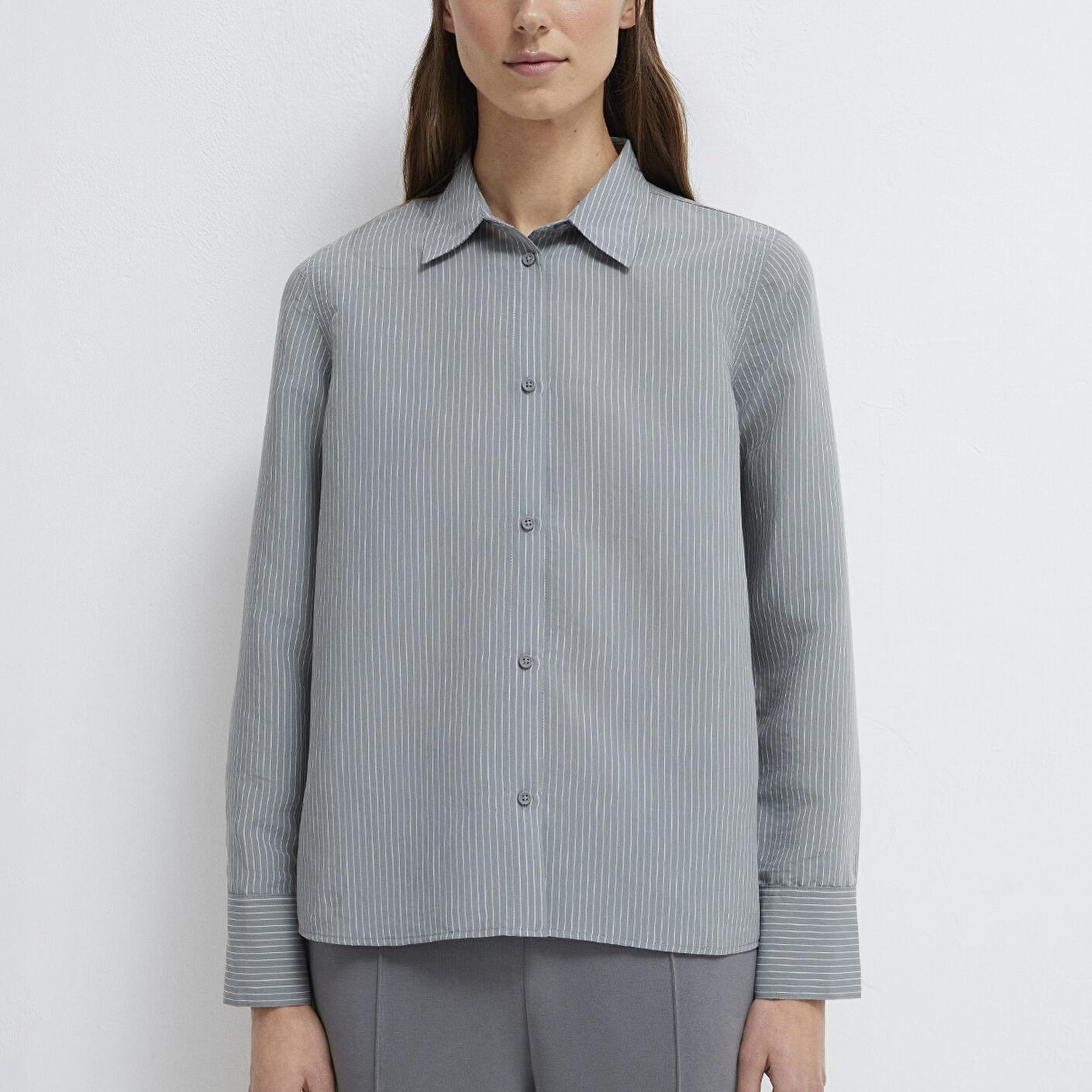 Mavi (TENCEL™) Liyosel Karışımlı Çizgili Gömlek Regular Fit / Normal Kesim 1211374-88069