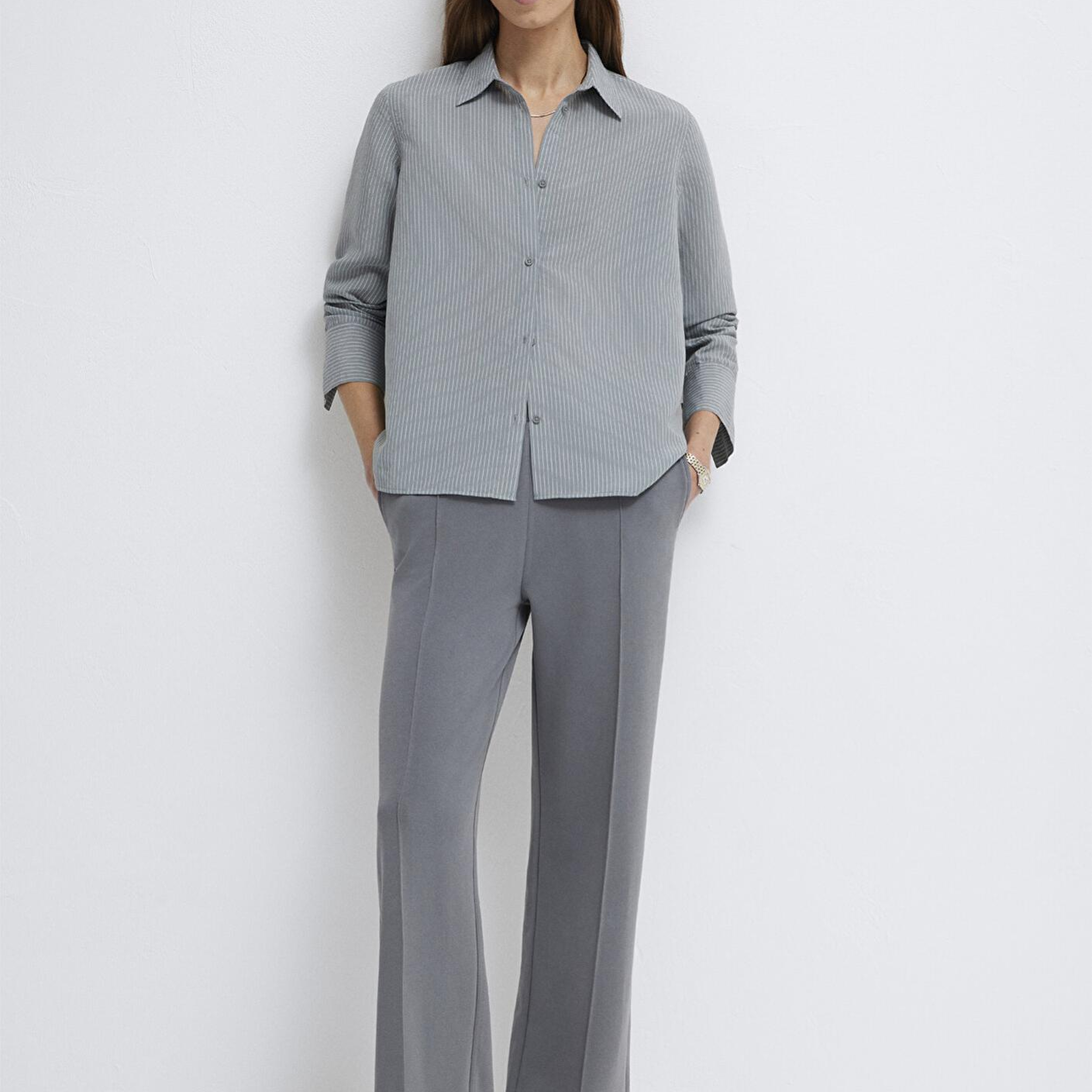 Mavi (TENCEL™) Liyosel Karışımlı Çizgili Gömlek Regular Fit / Normal Kesim 1211374-88069