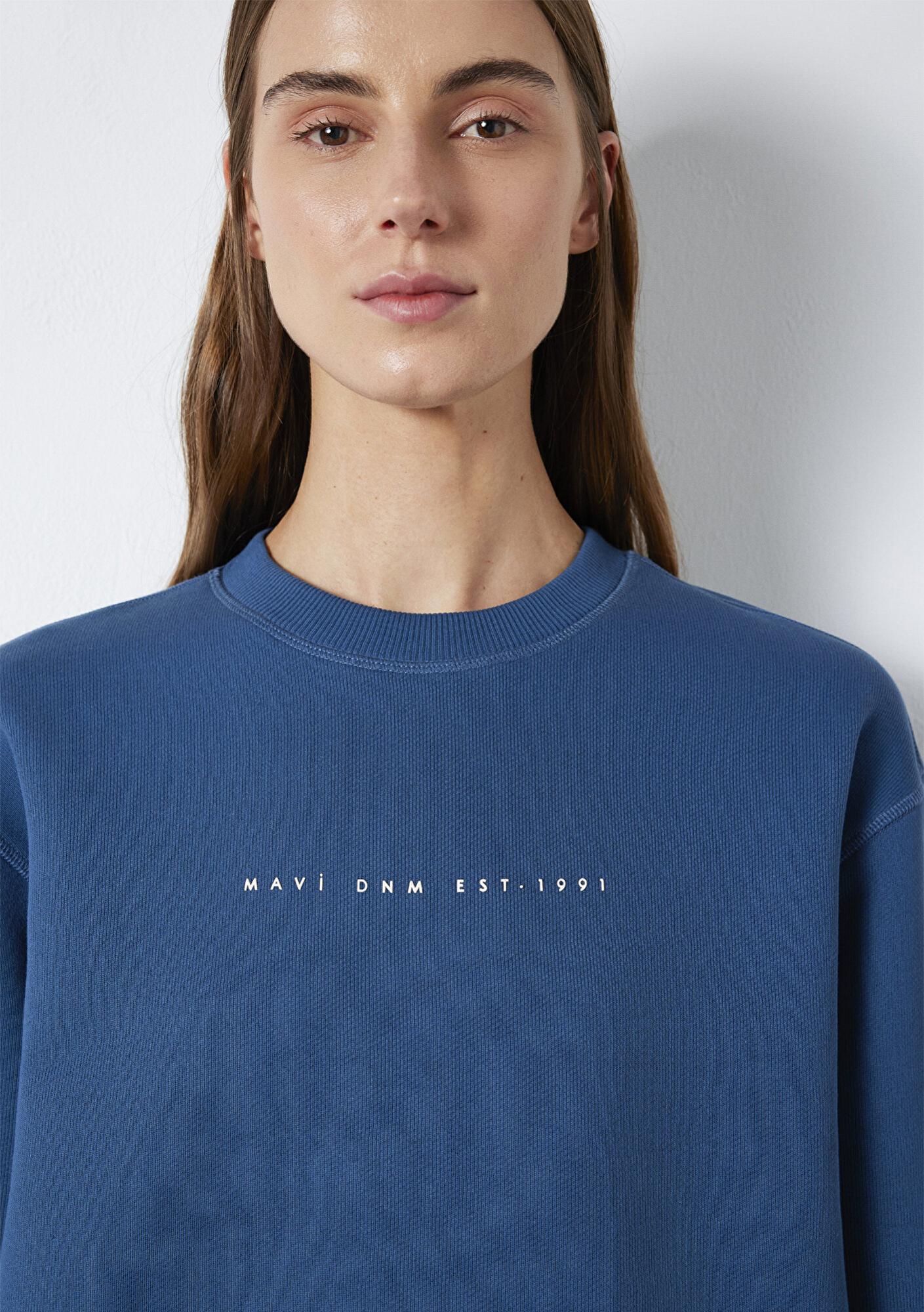 Mavi Mavi Denim Baskılı Mavi Sweatshirt 1S10525-70760