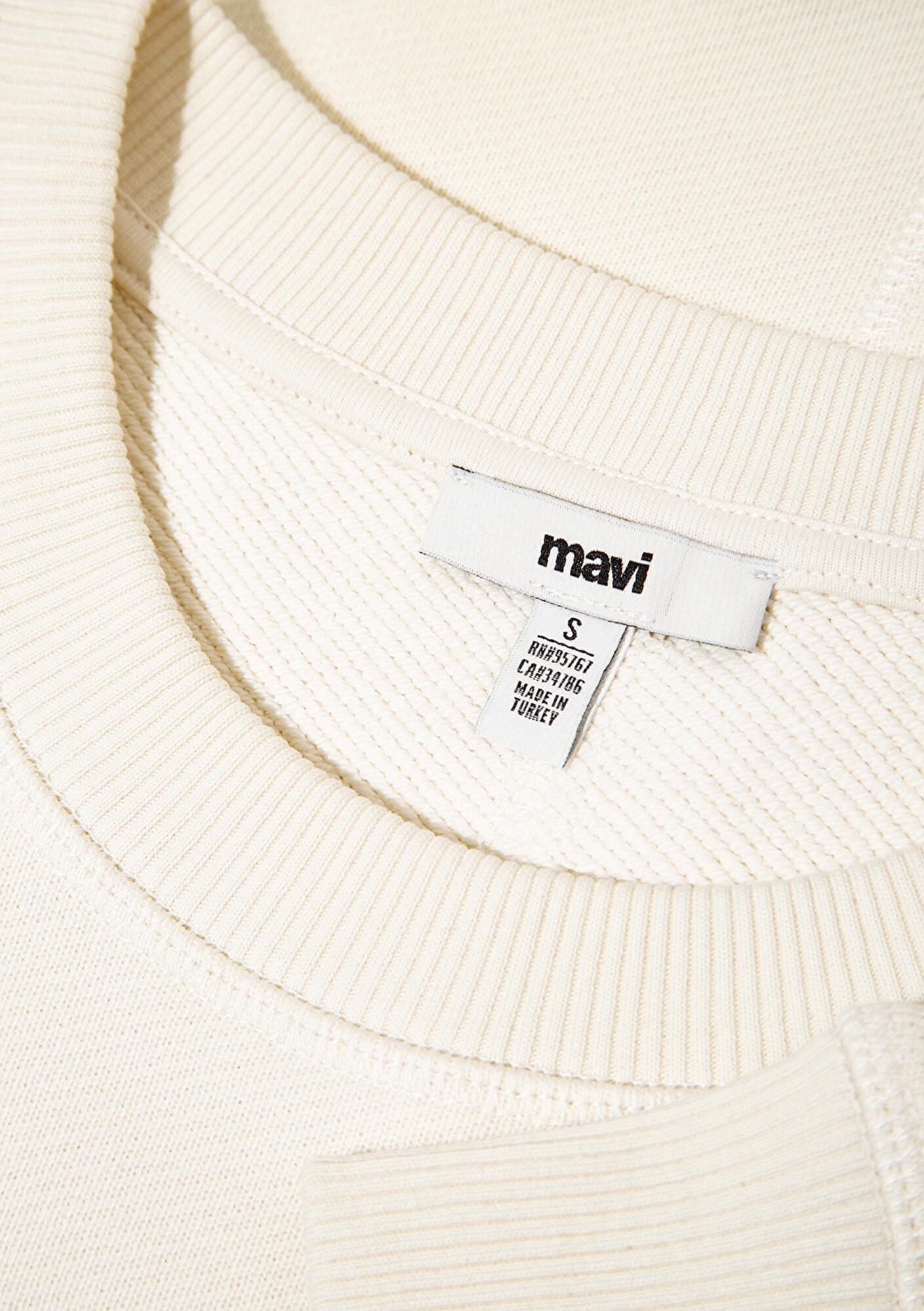 Mavi Mavi Denim Baskılı Ekru Sweatshirt 1S10525-80194