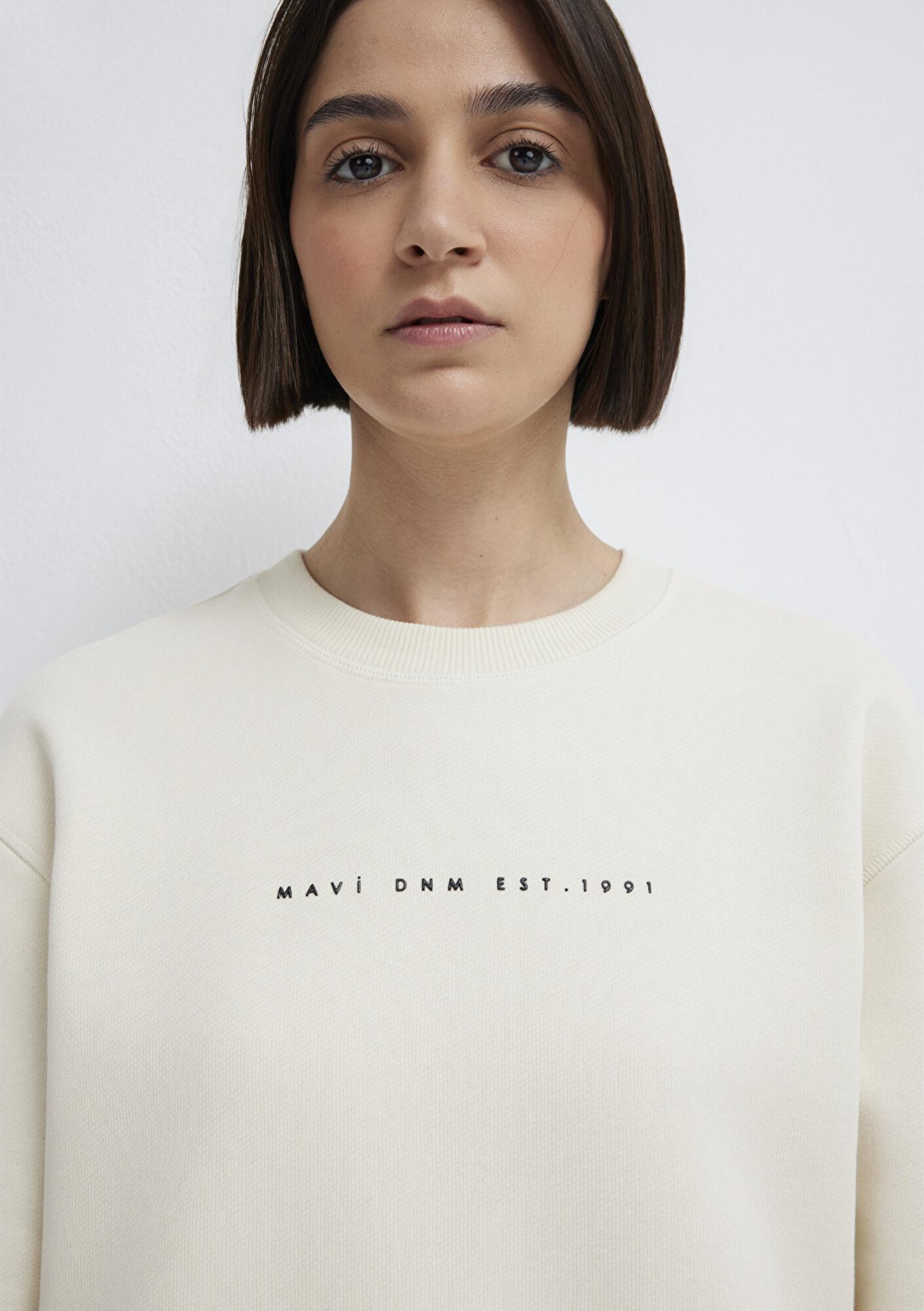 Mavi Mavi Denim Baskılı Ekru Sweatshirt 1S10525-80194