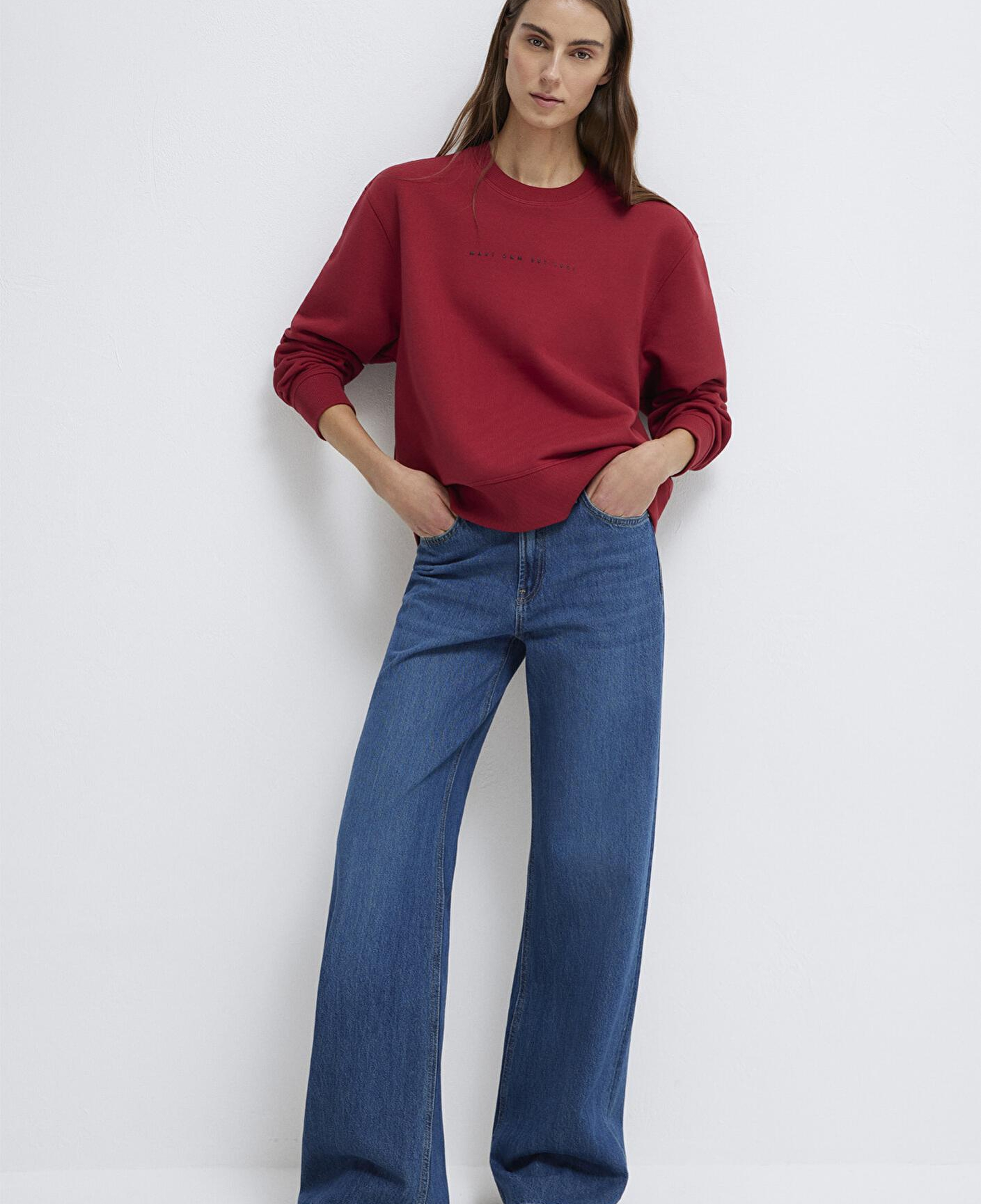 Mavi Mavi Denim Baskılı Kırmızı Sweatshirt 1S10525-70424