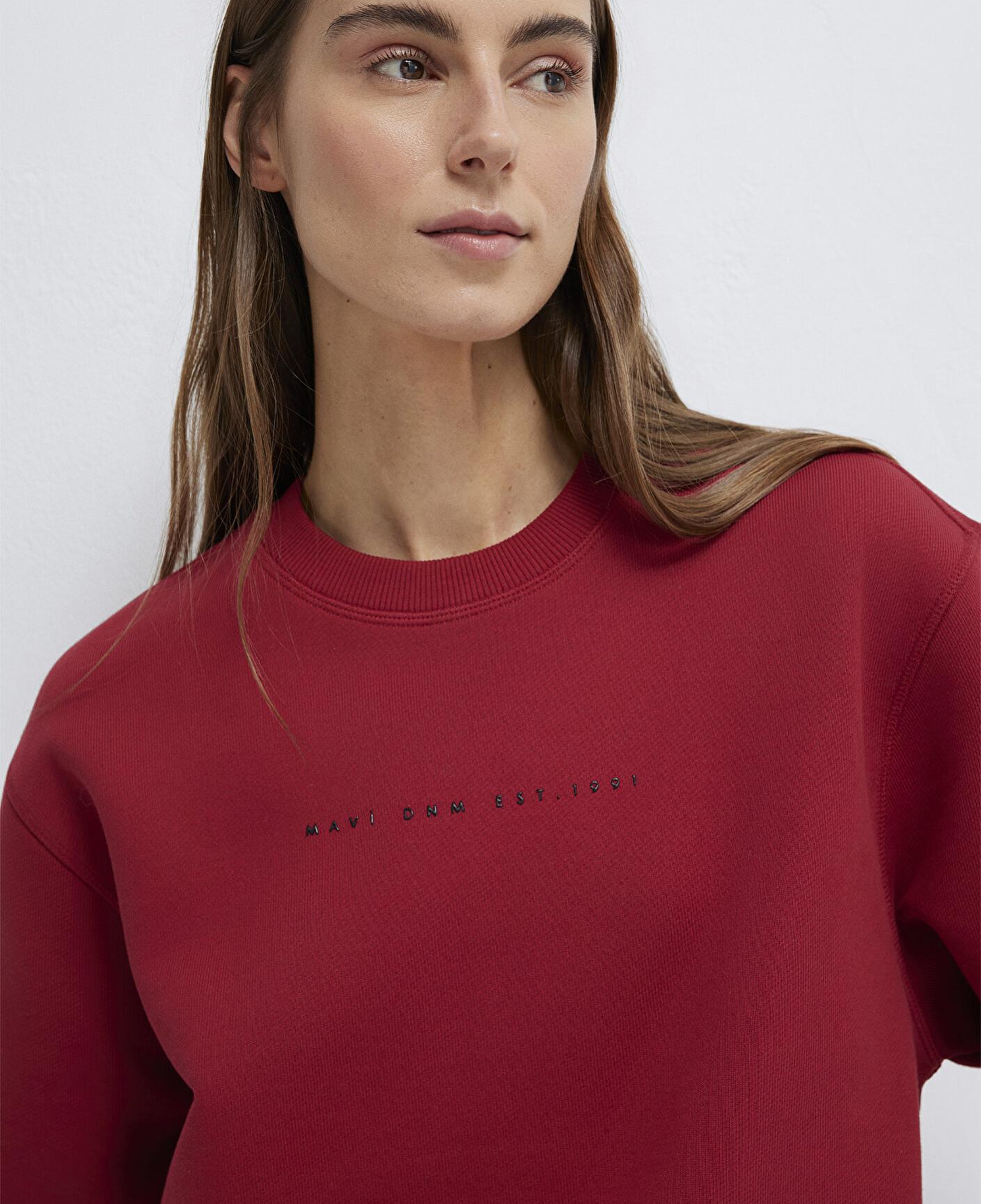 Mavi Mavi Denim Baskılı Kırmızı Sweatshirt 1S10525-70424