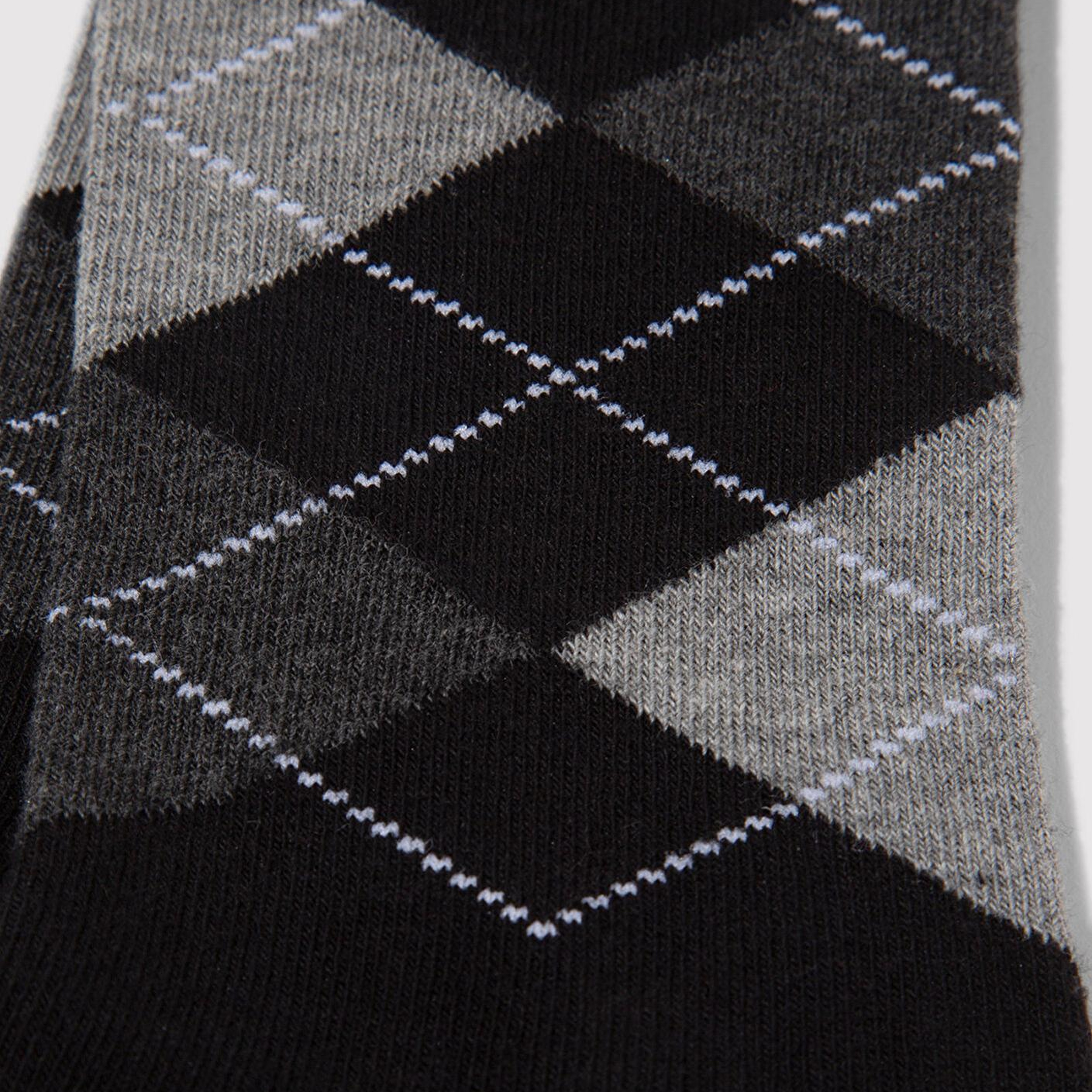 Mavi Baklava Desenli Siyah Soket Çorap 0912326-900