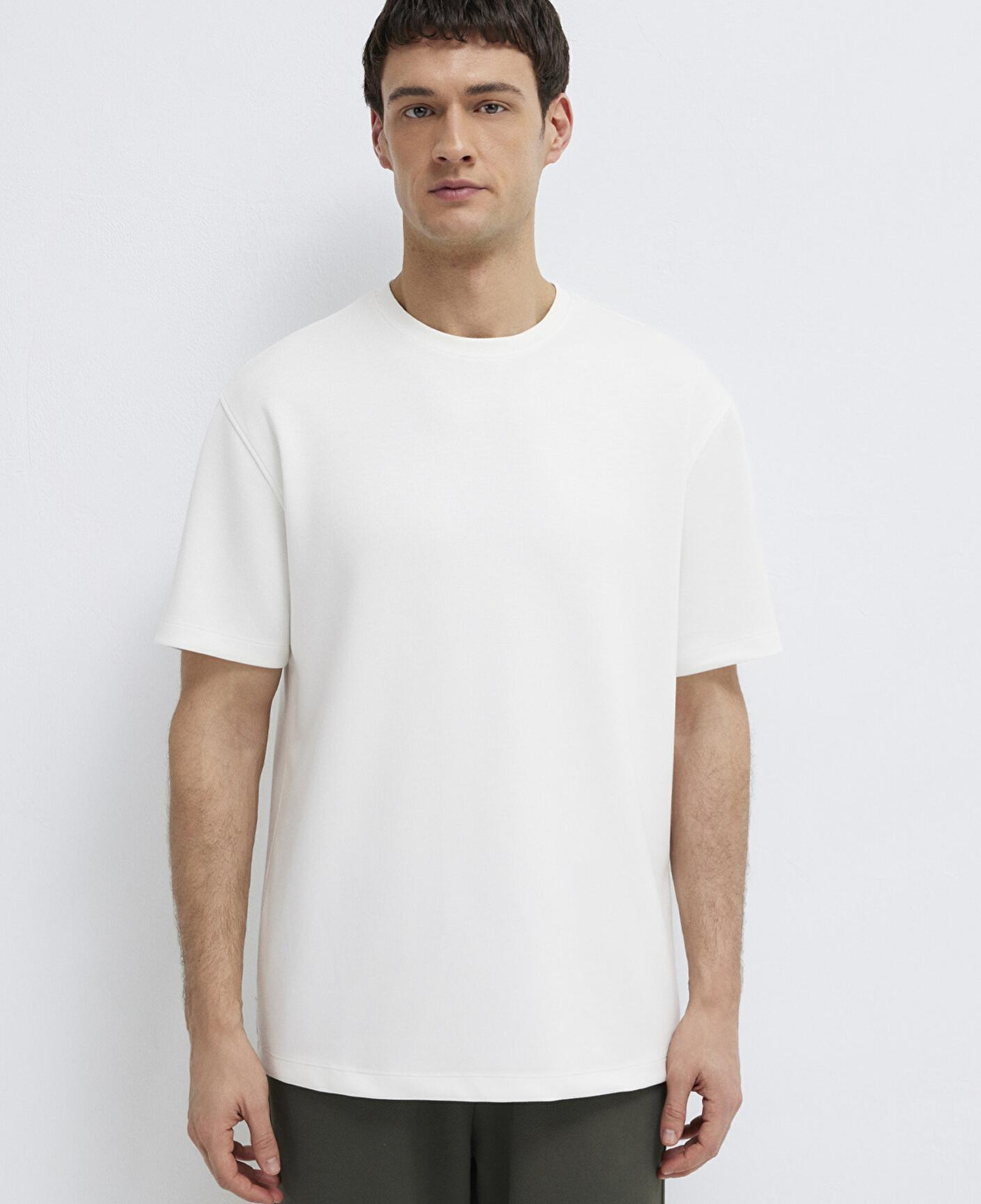 Mavi Ekru Tişört Loose Fit / Bol Rahat Kesim 0613467-70057