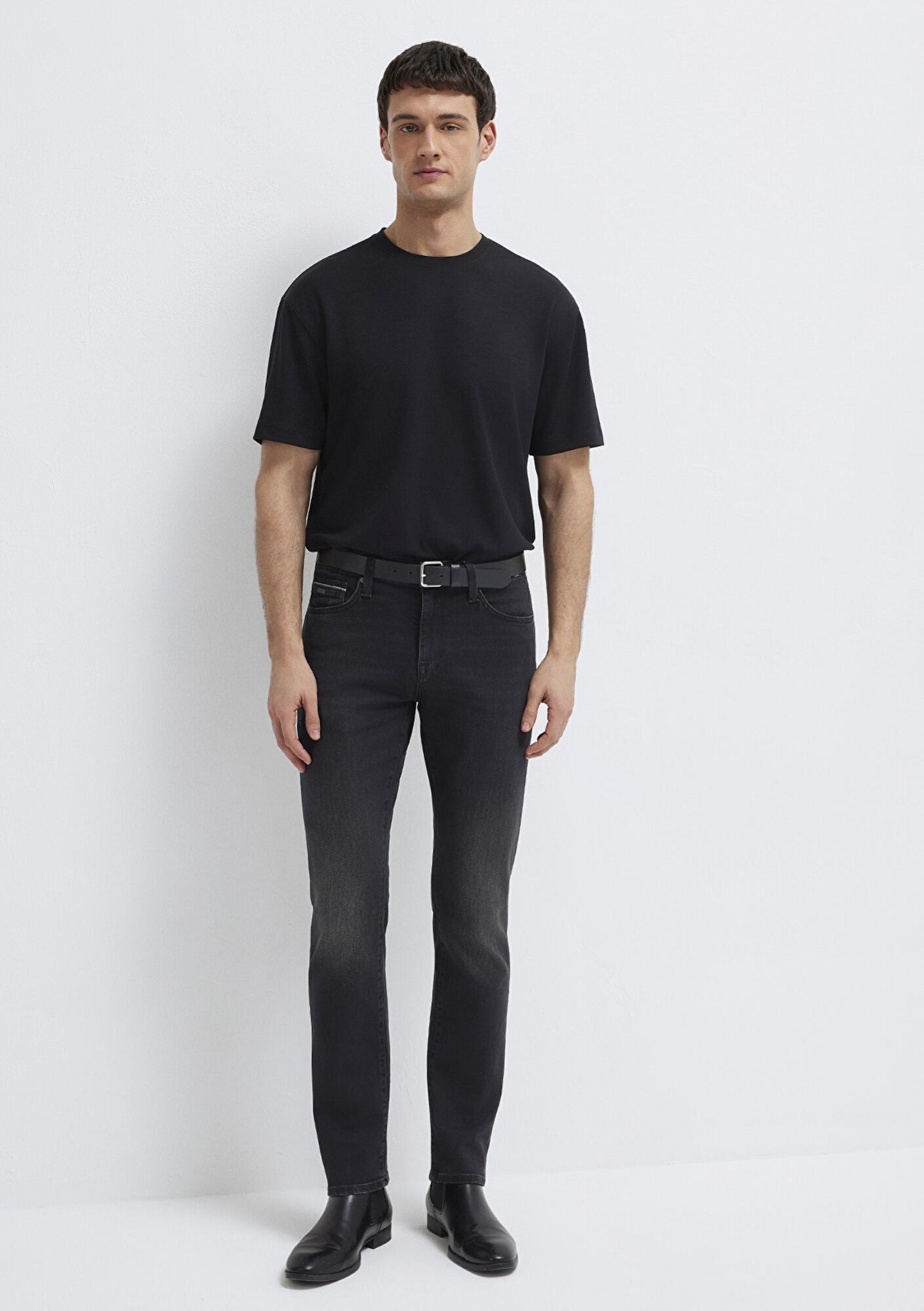 Mavi Siyah Tişört Loose Fit / Bol Rahat Kesim 0613467-900