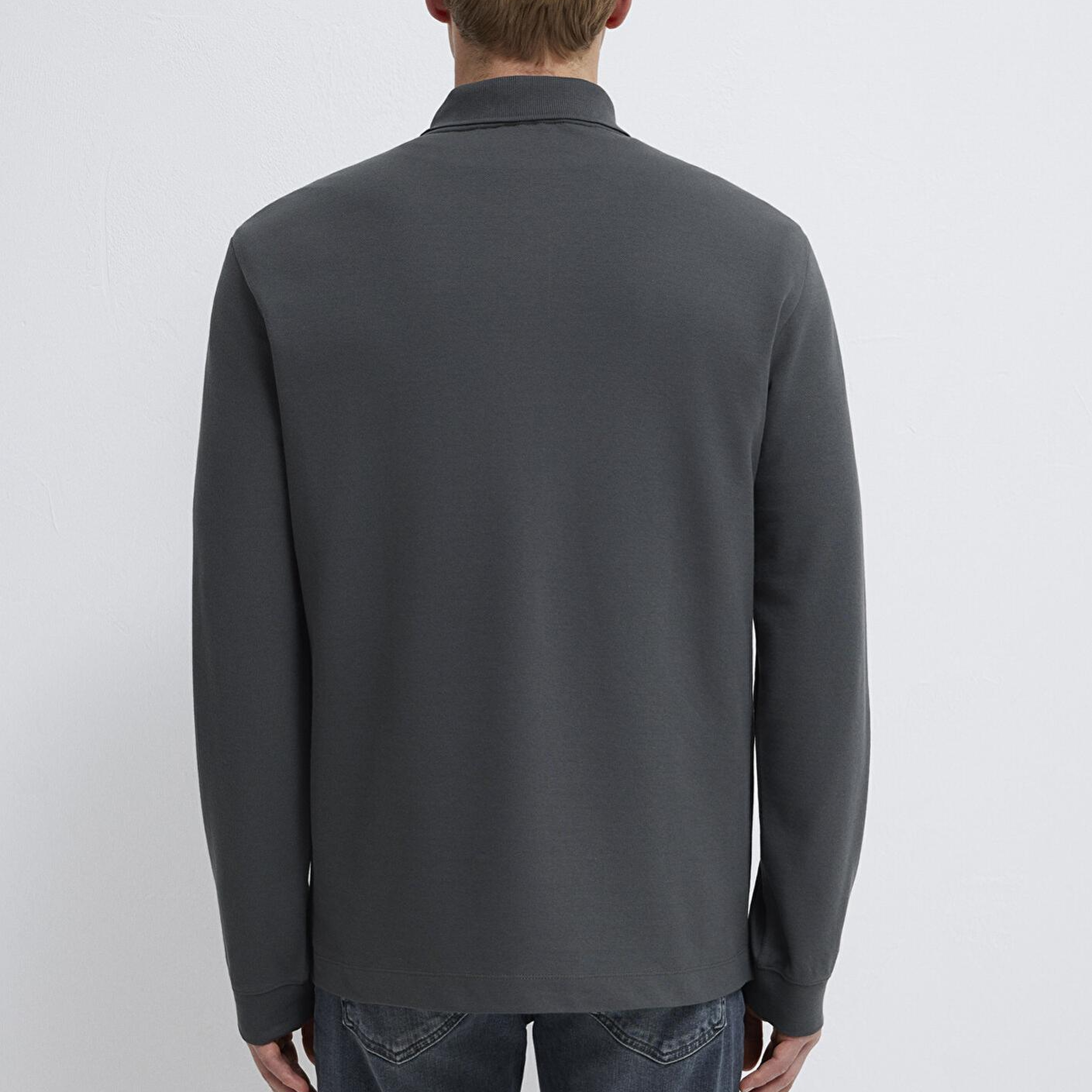 Mavi Mavi Black Uzun Kollu Antrasit Polo Tişört Regular Fit / Normal Kesim 0613154-70088