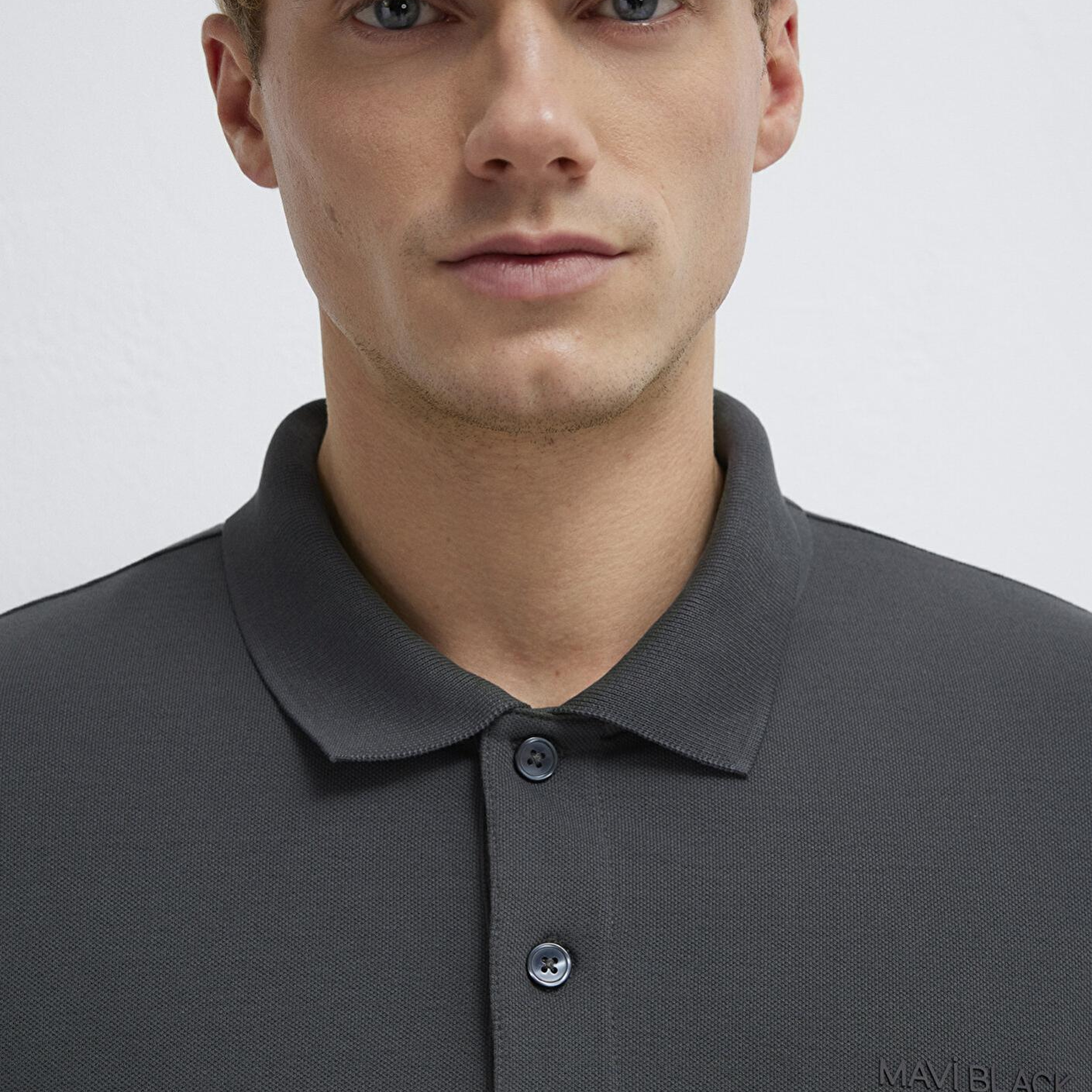 Mavi Mavi Black Uzun Kollu Antrasit Polo Tişört Regular Fit / Normal Kesim 0613154-70088
