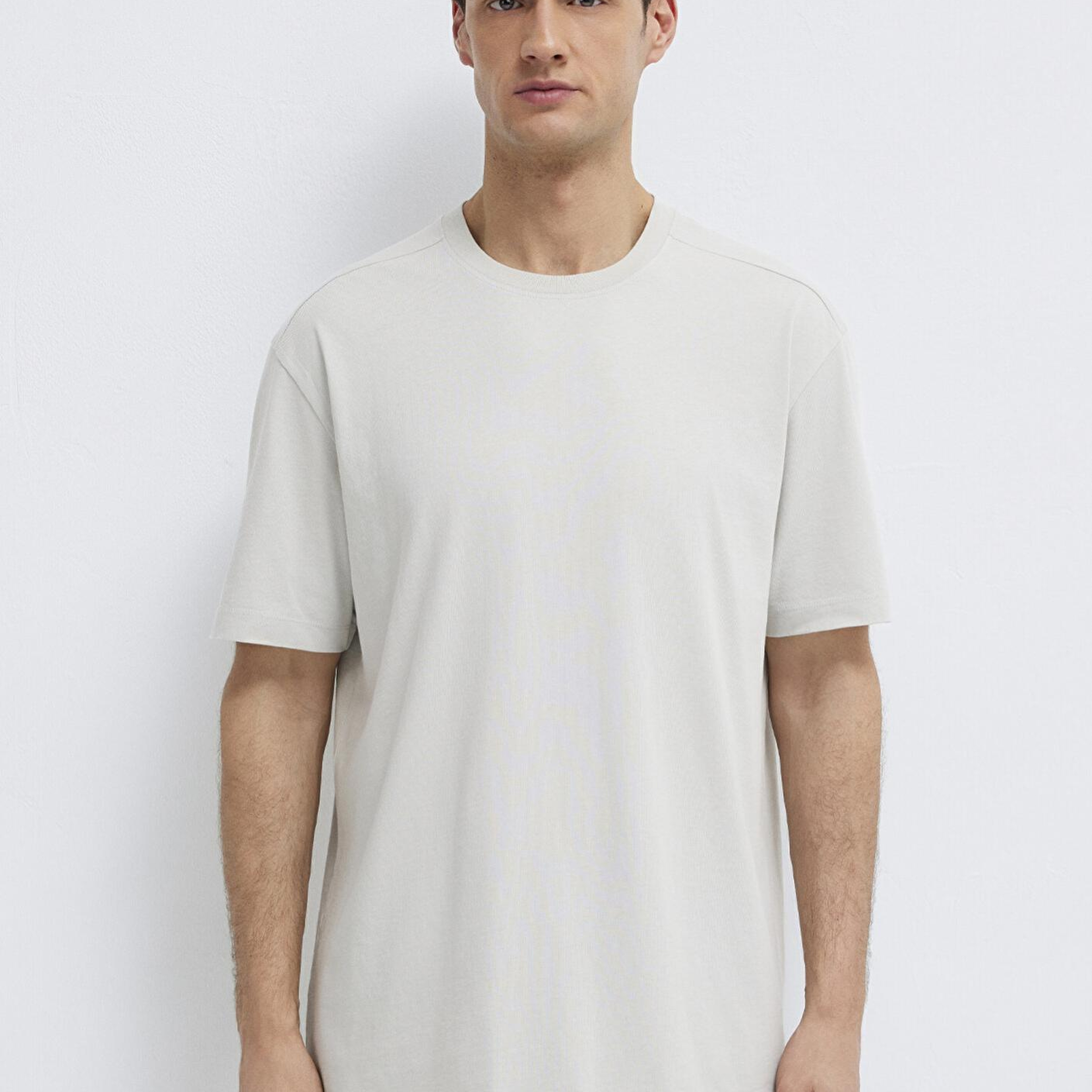 Mavi Gri Basic Tişört Loose Fit / Bol Rahat Kesim 0613466-70077