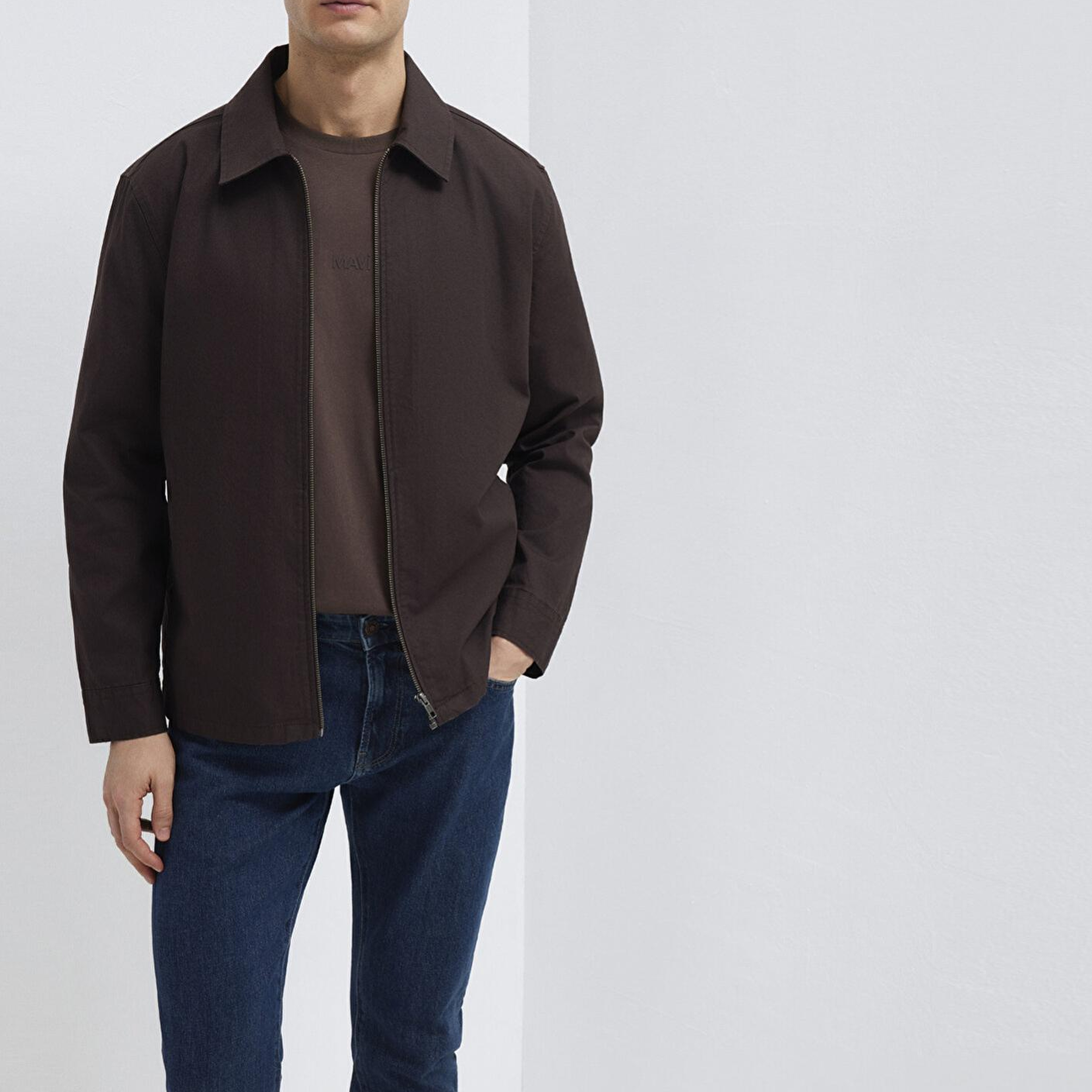 Mavi Kahverengi Gömlek Loose Fit / Bol Rahat Kesim 0212059-88615