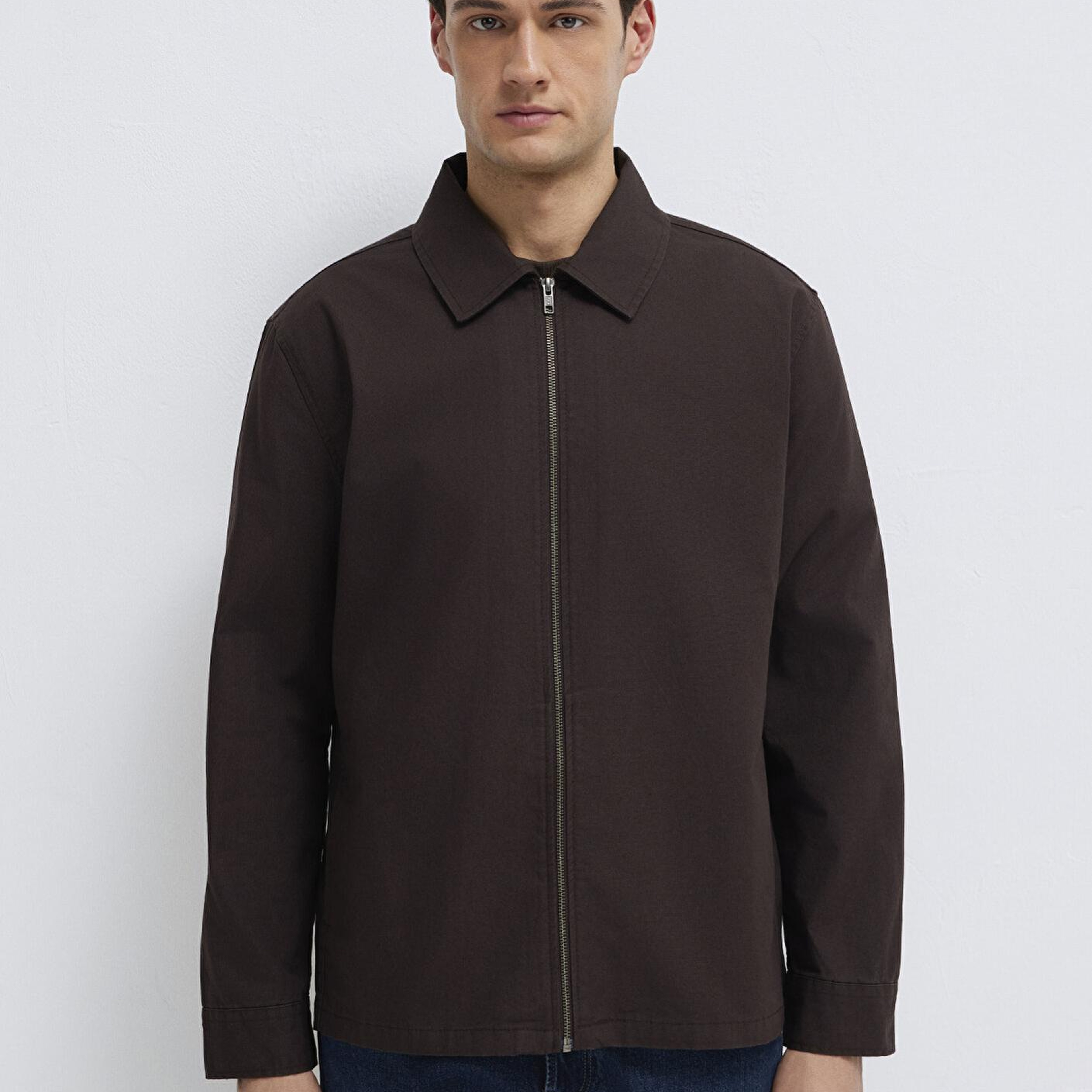 Mavi Kahverengi Gömlek Loose Fit / Bol Rahat Kesim 0212059-88615