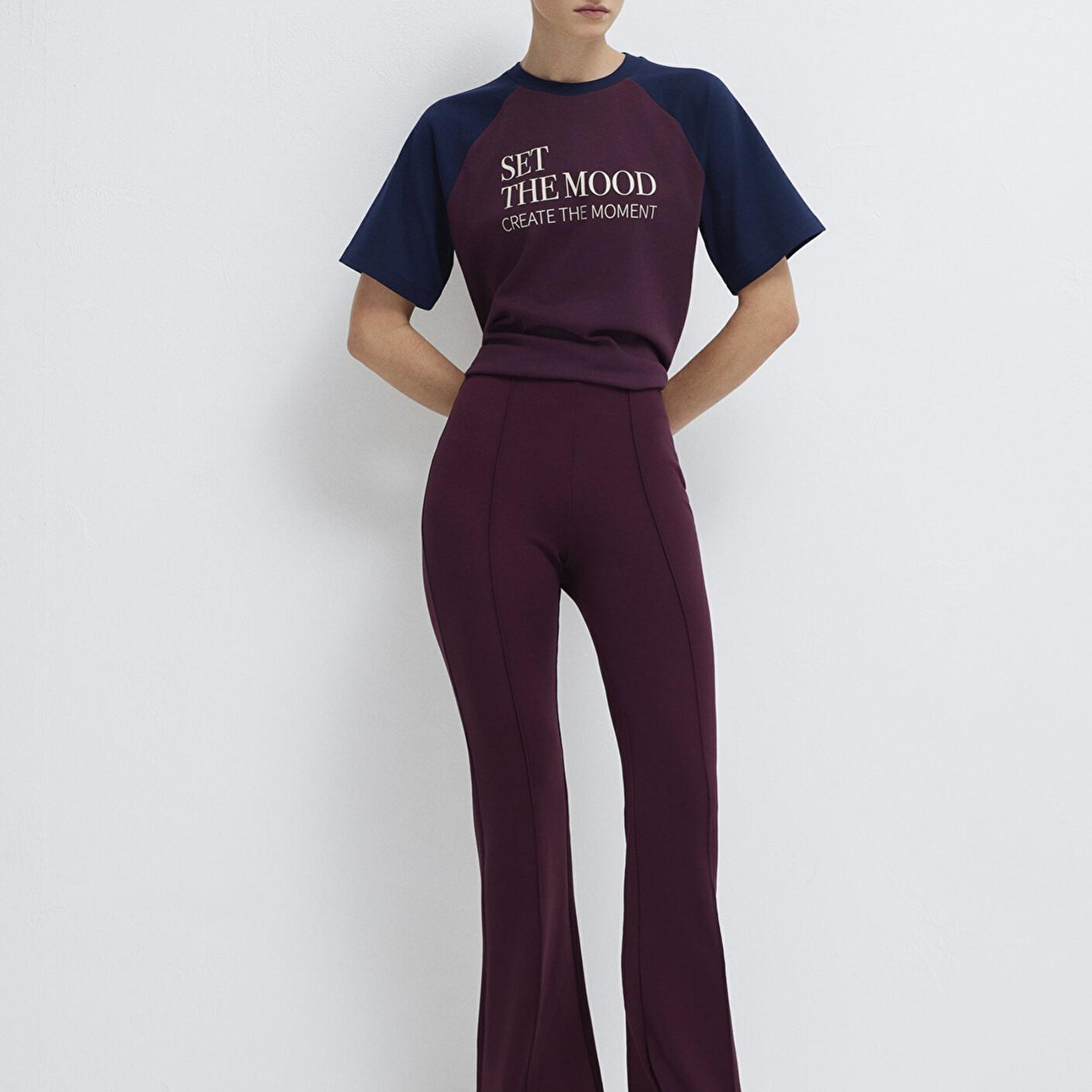 Mavi İspanyol Paça Bordo Eşofman Altı 1011175-70434