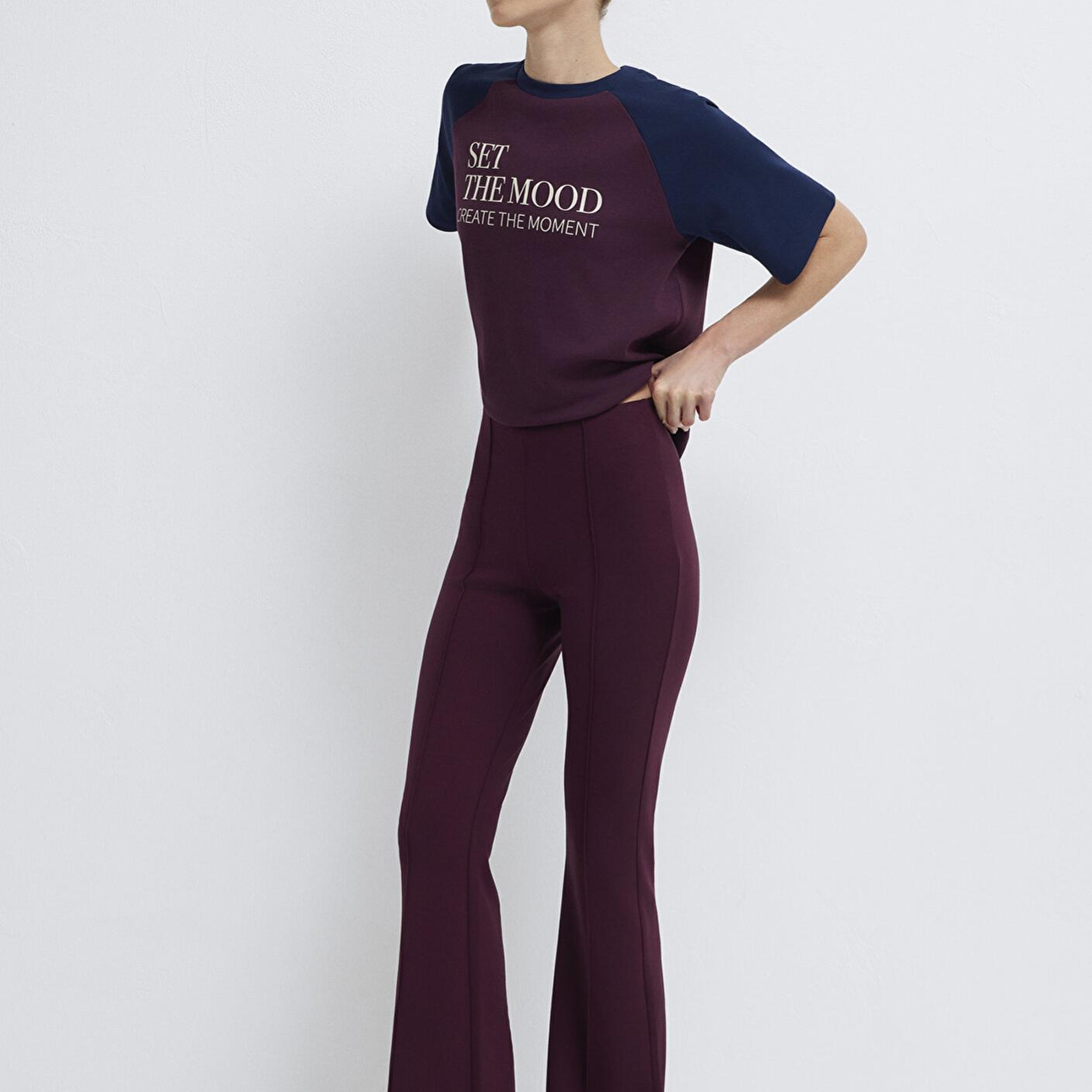 Mavi İspanyol Paça Bordo Eşofman Altı 1011175-70434