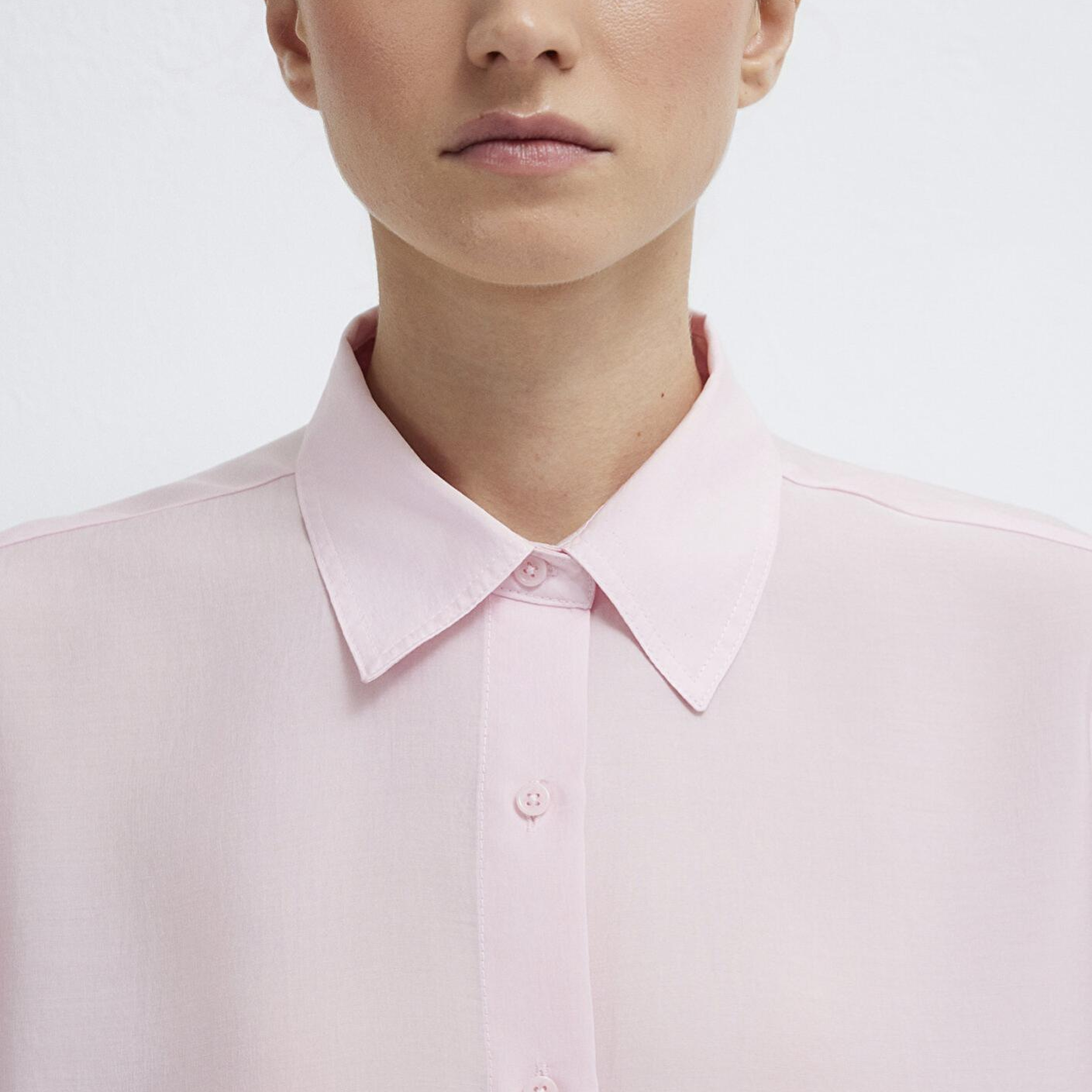 Mavi Pembe Tencel TM Liyosel Gömlek Loose Fit / Bol Rahat Kesim 1211373-91004