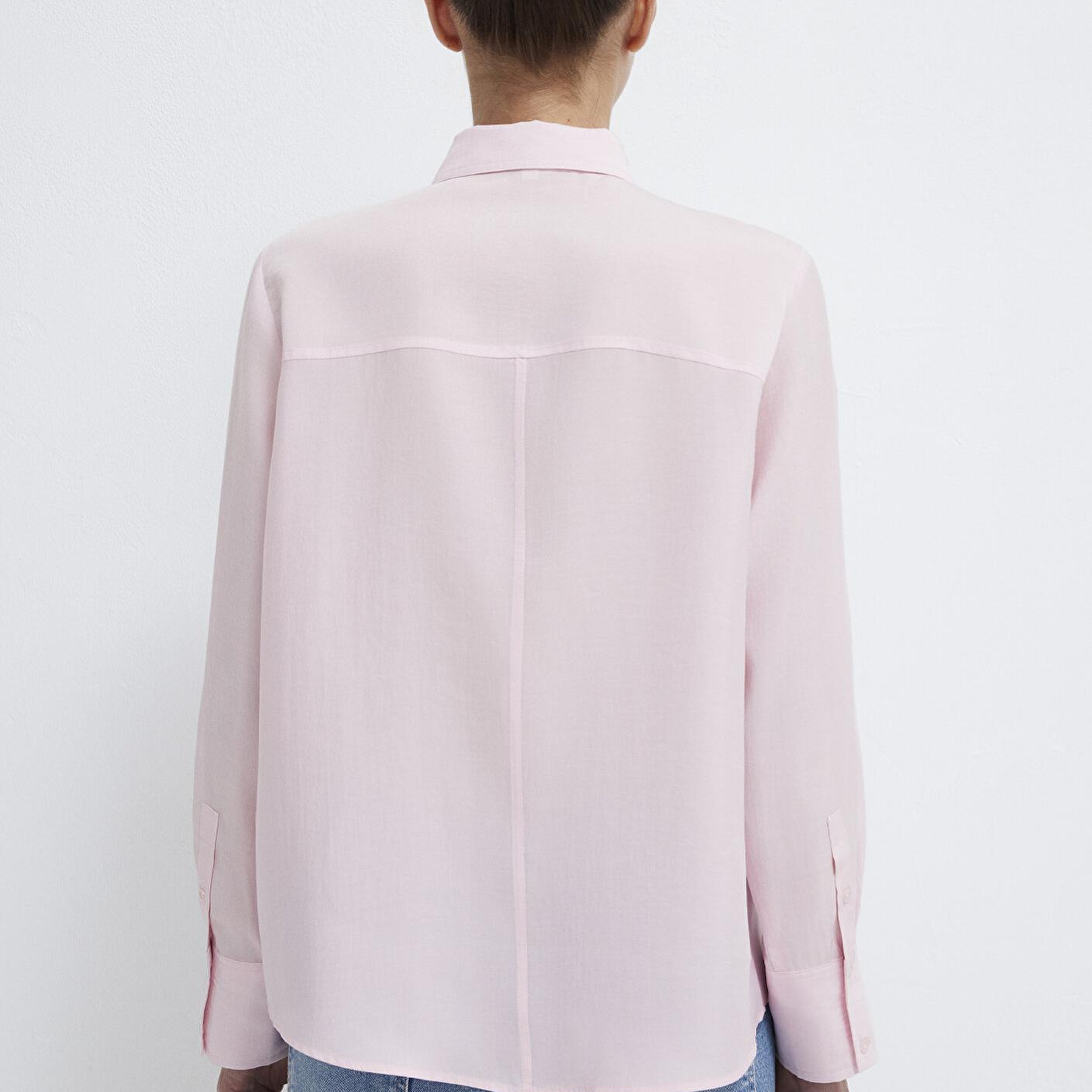 Mavi Pembe Tencel TM Liyosel Gömlek Loose Fit / Bol Rahat Kesim 1211373-91004