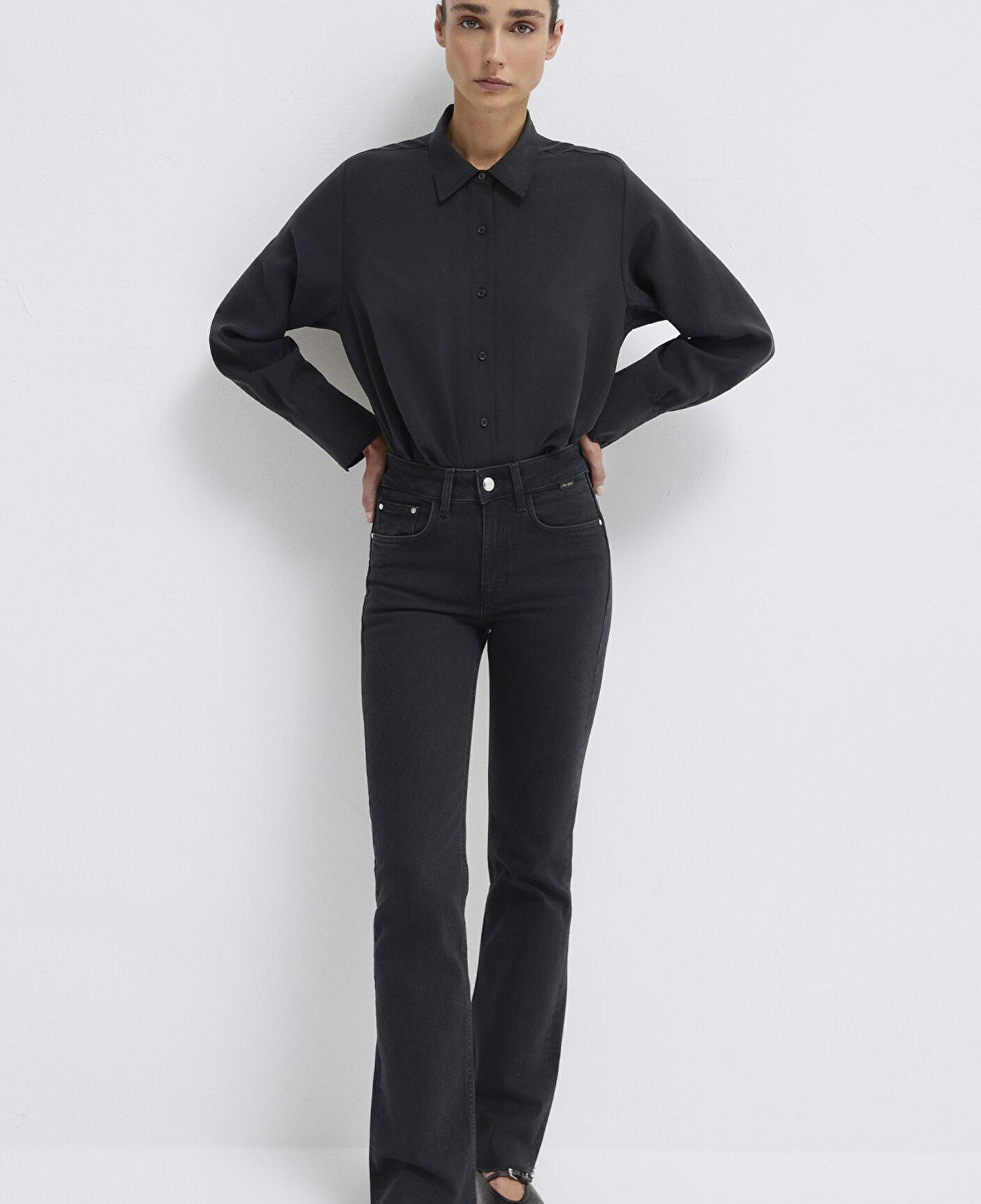 Mavi Siyah (TENCEL™) Gömlek Loose Fit / Bol Rahat Kesim 1211373-900