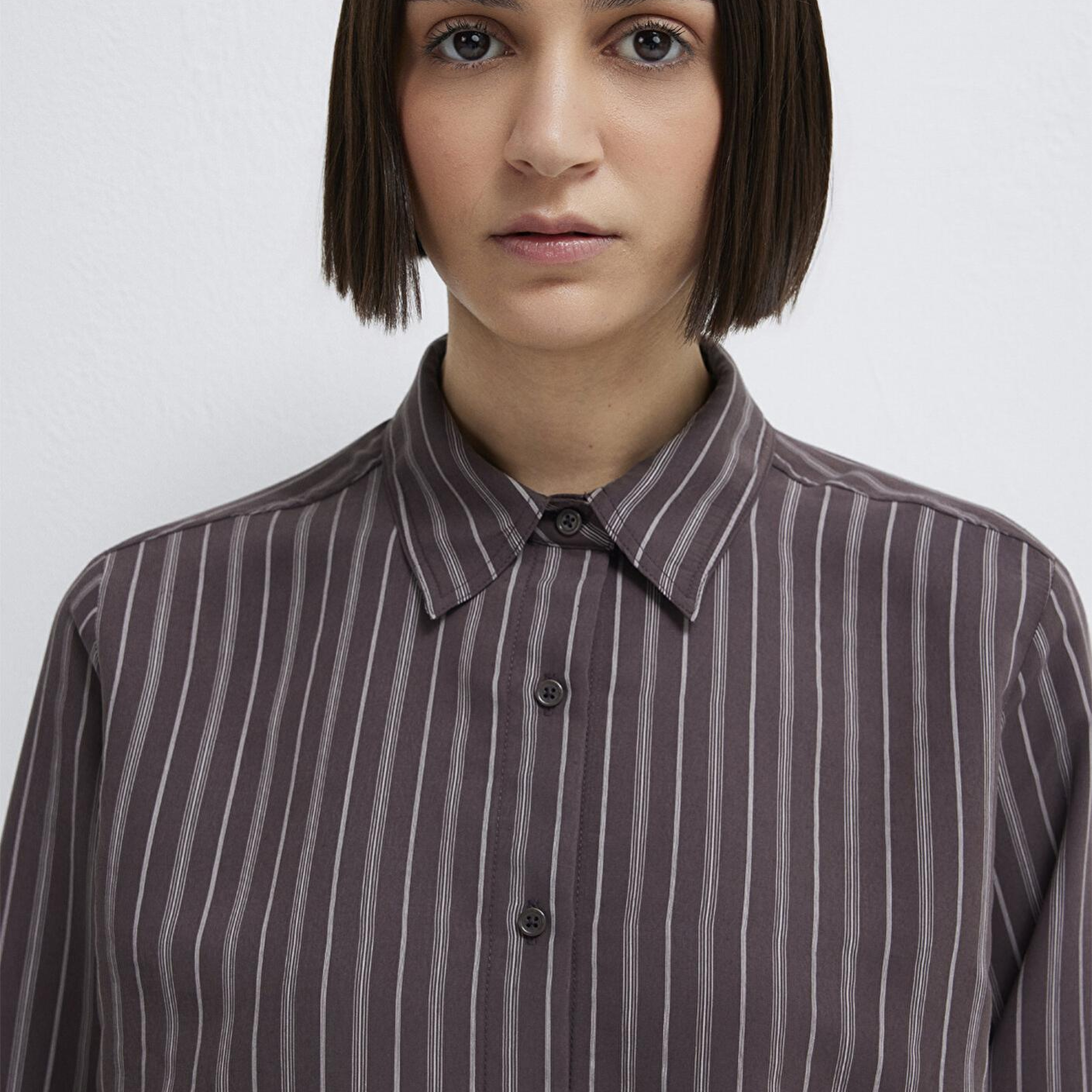 Mavi Mor (TENCEL™) Liyosel Gömlek Loose Fit / Bol Rahat Kesim 1211373-91534