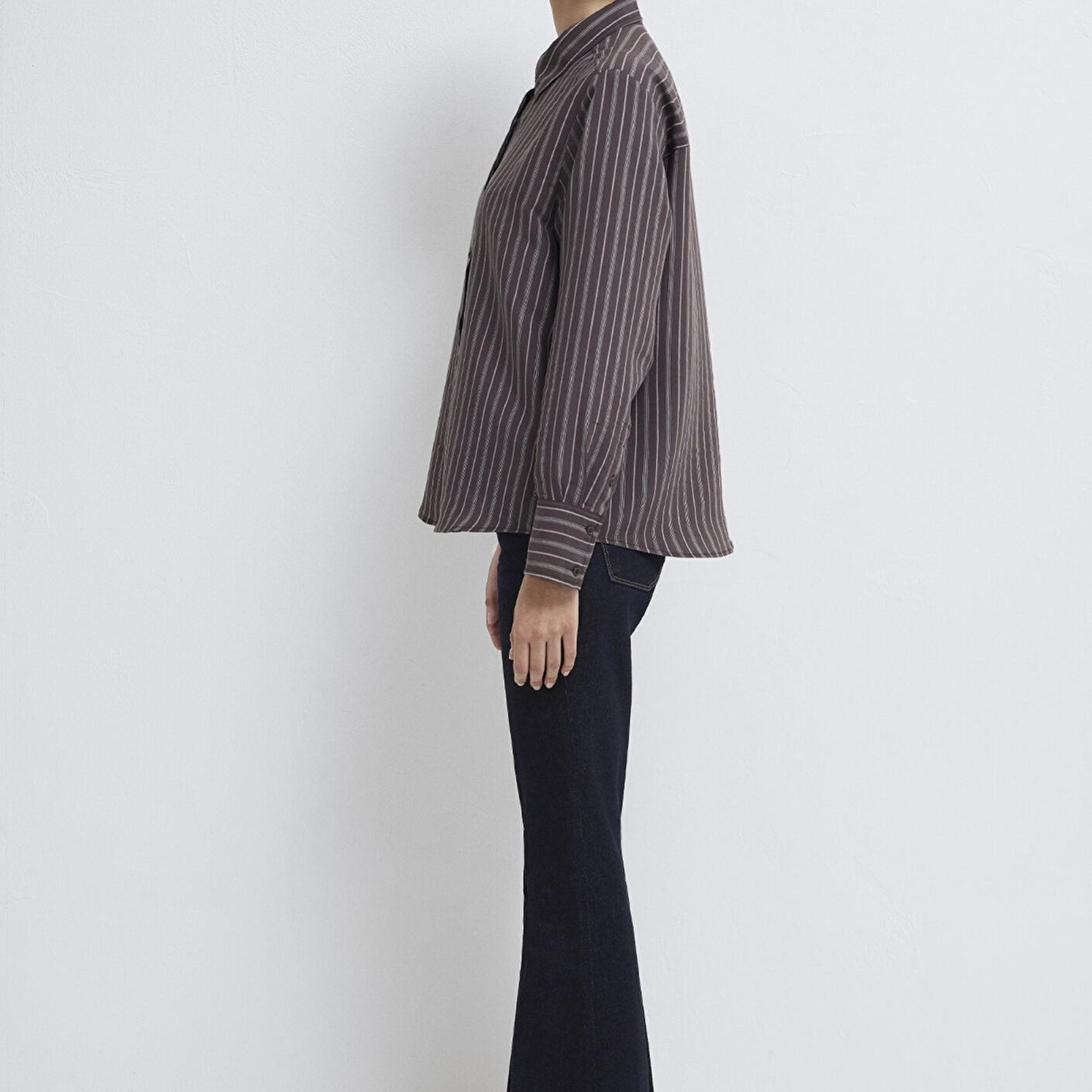 Mavi Mor (TENCEL™) Liyosel Gömlek Loose Fit / Bol Rahat Kesim 1211373-91534