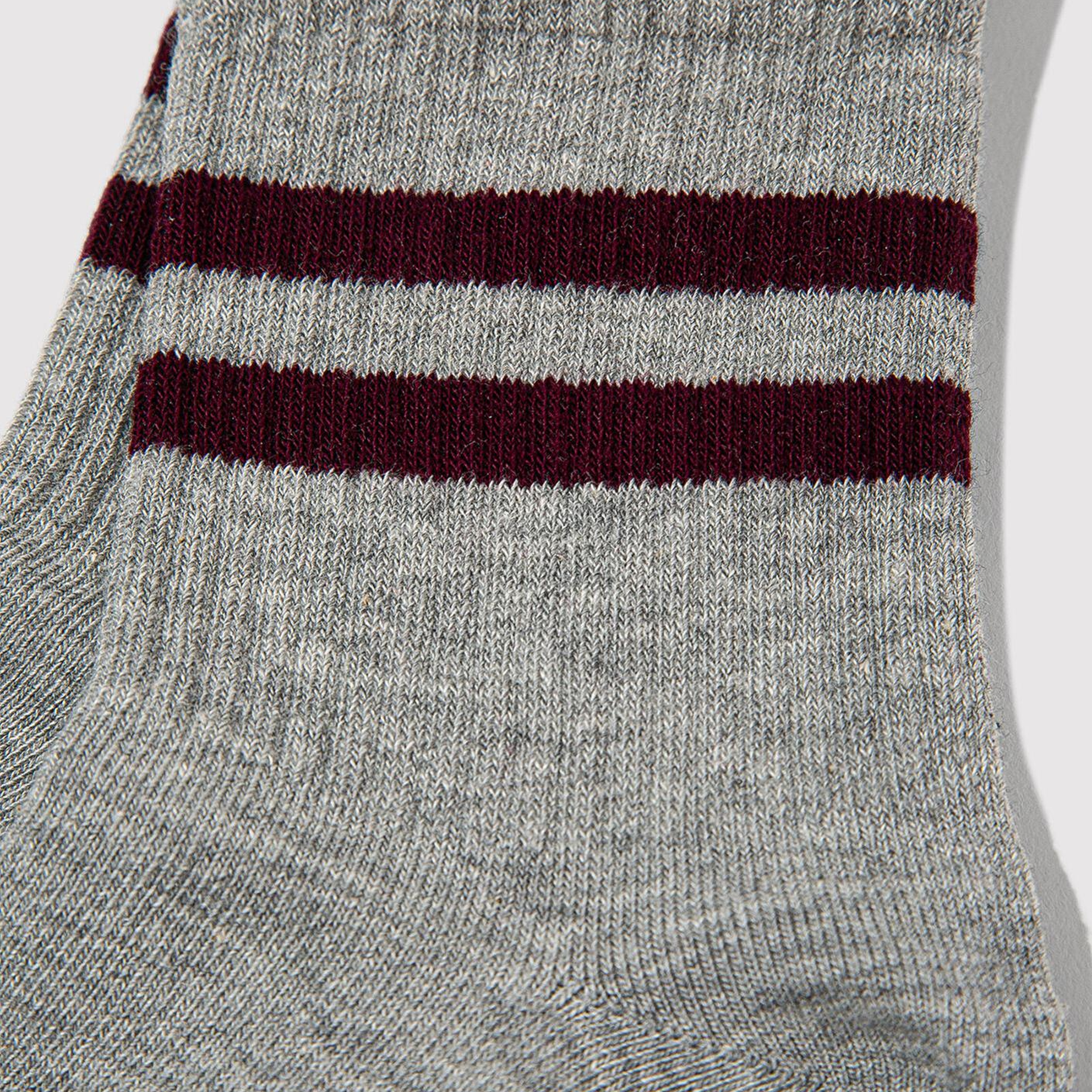 Mavi Çizgi Detaylı Gri Soket Çorap 0911594-24386