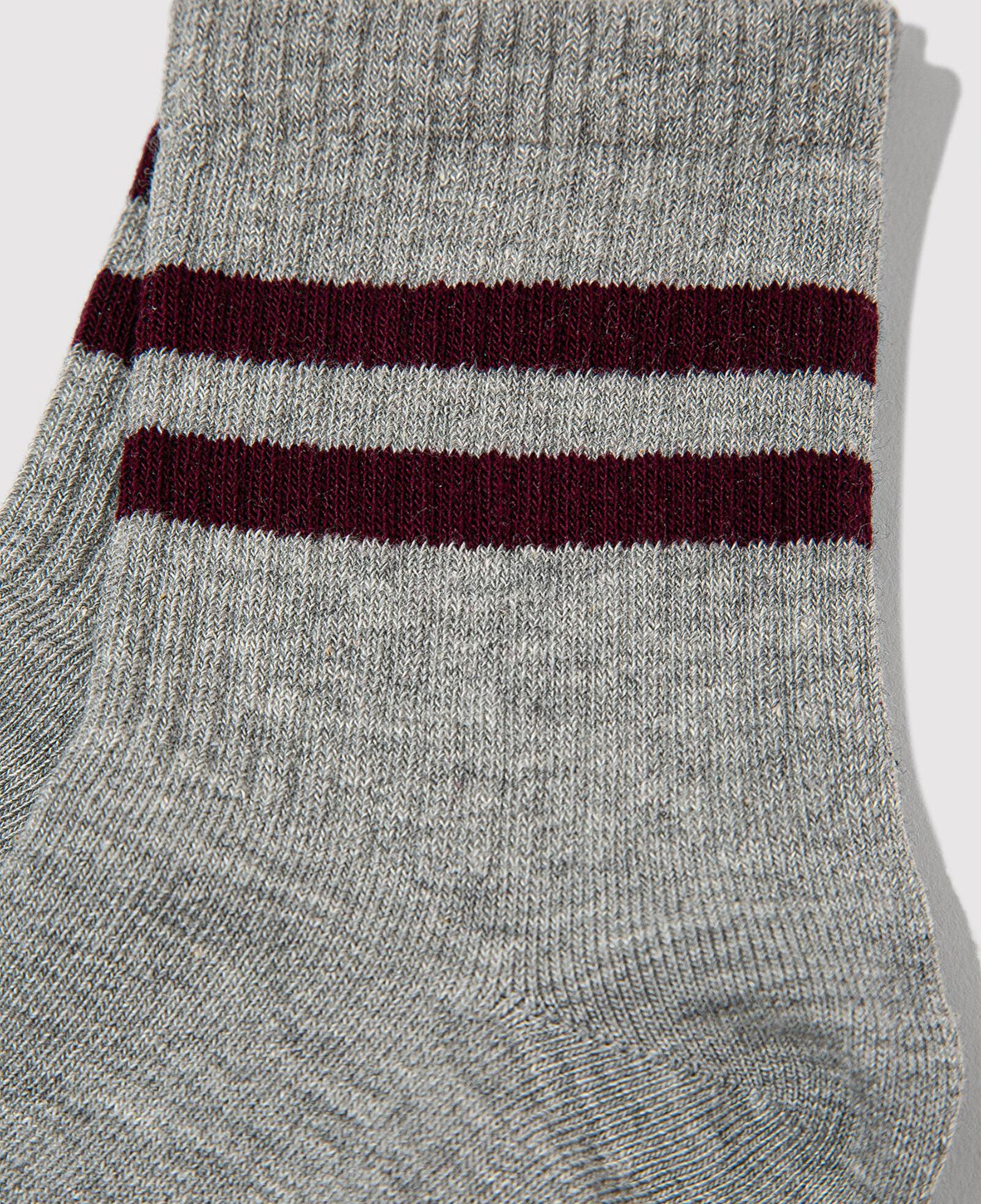 Mavi Çizgi Detaylı Gri Soket Çorap 0911594-24386