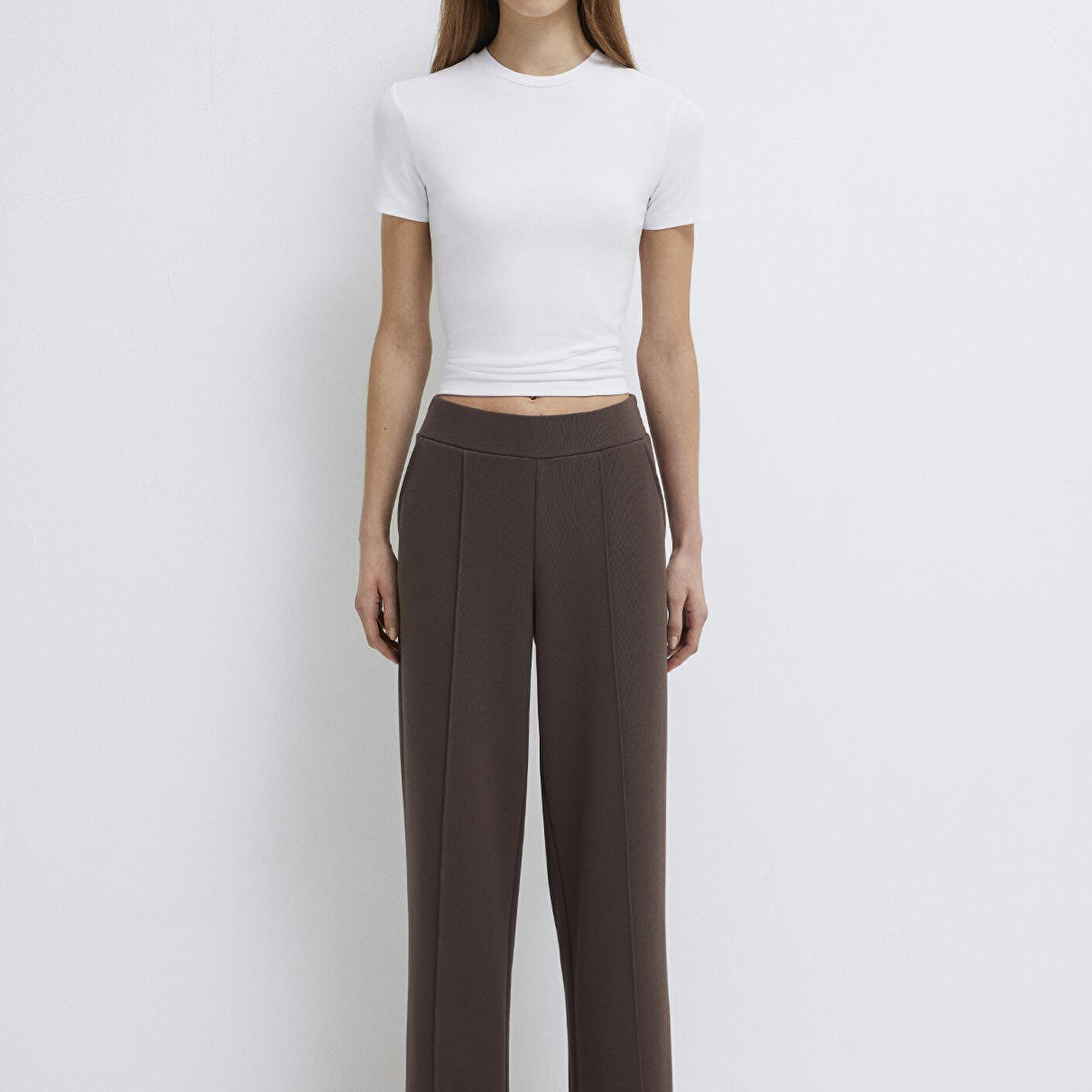 Mavi Kahverengi Geniş Paça Pantolon 1011156-71603