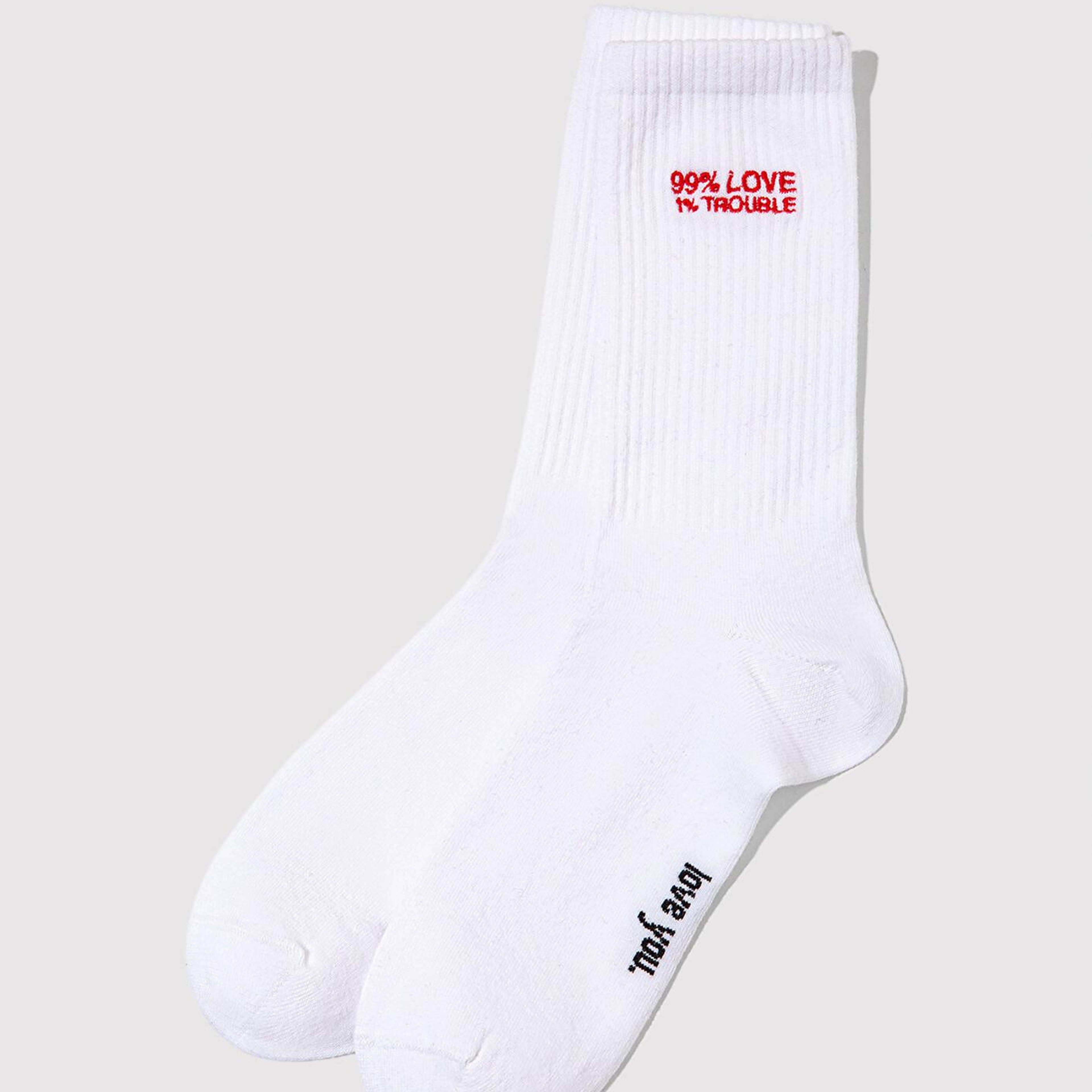 Mavi 2li Love Trouble Baskılı Soket Çorap 0912418-620