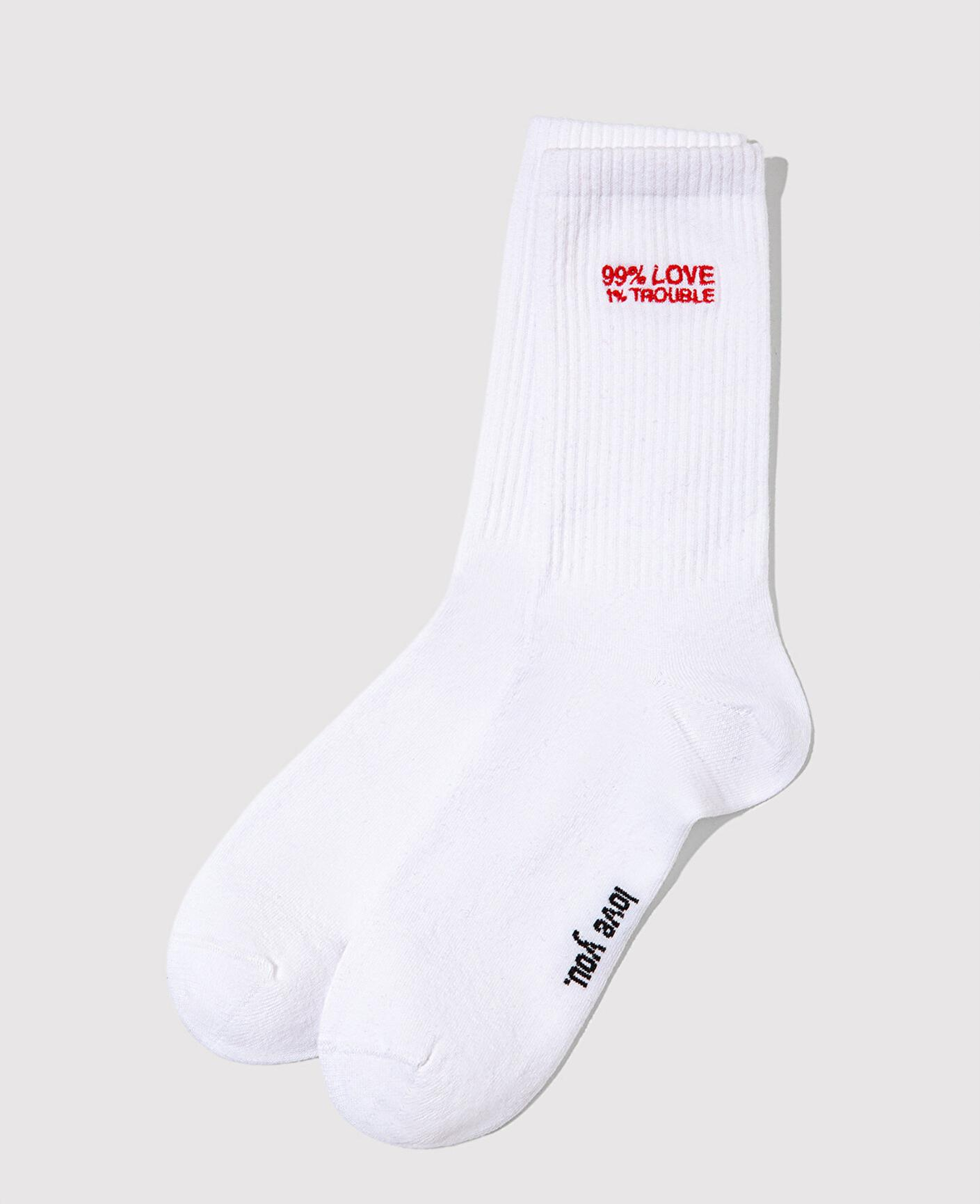 Mavi 2li Love Trouble Baskılı Soket Çorap 0912418-620