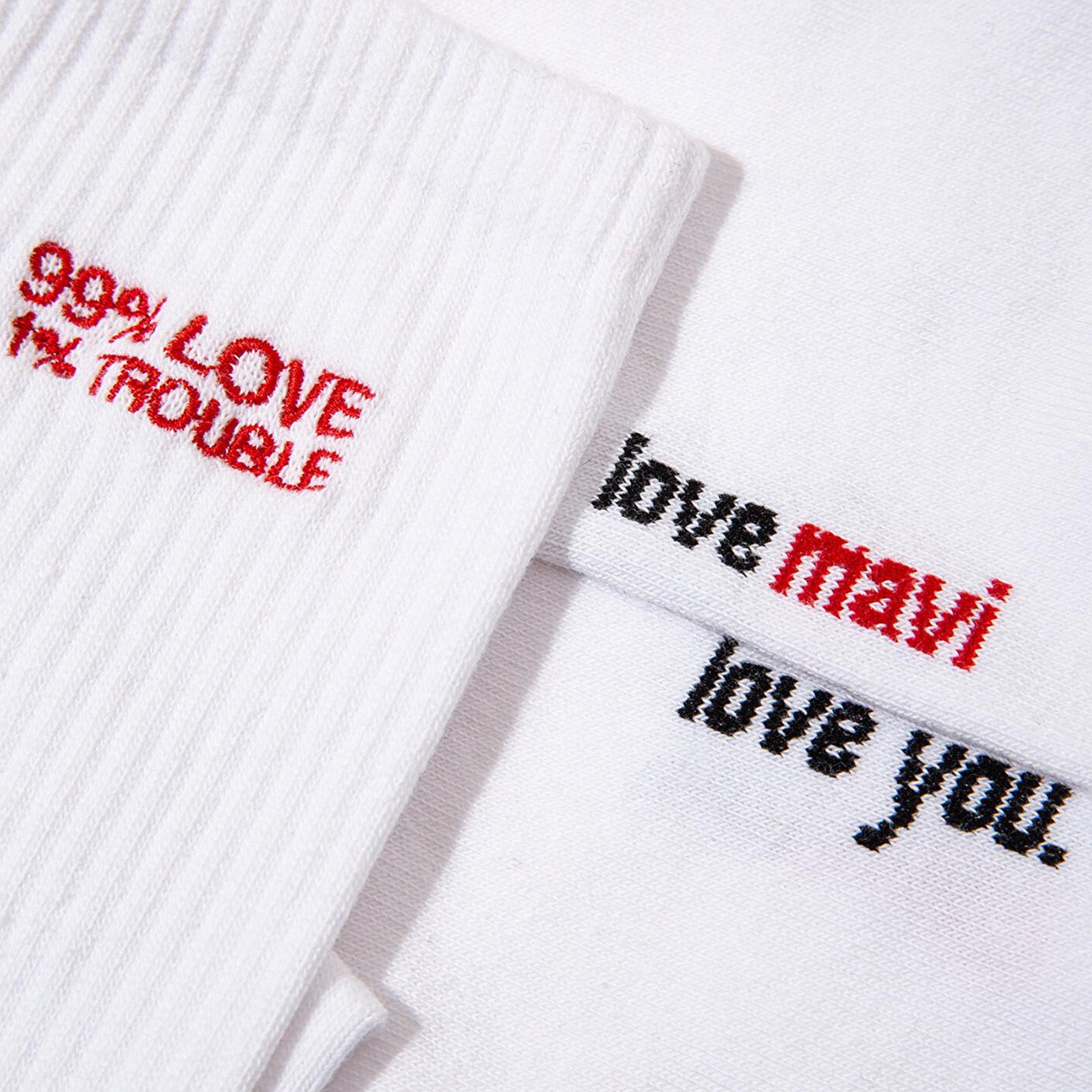 Mavi 2li Love Trouble Baskılı Soket Çorap 0912418-620