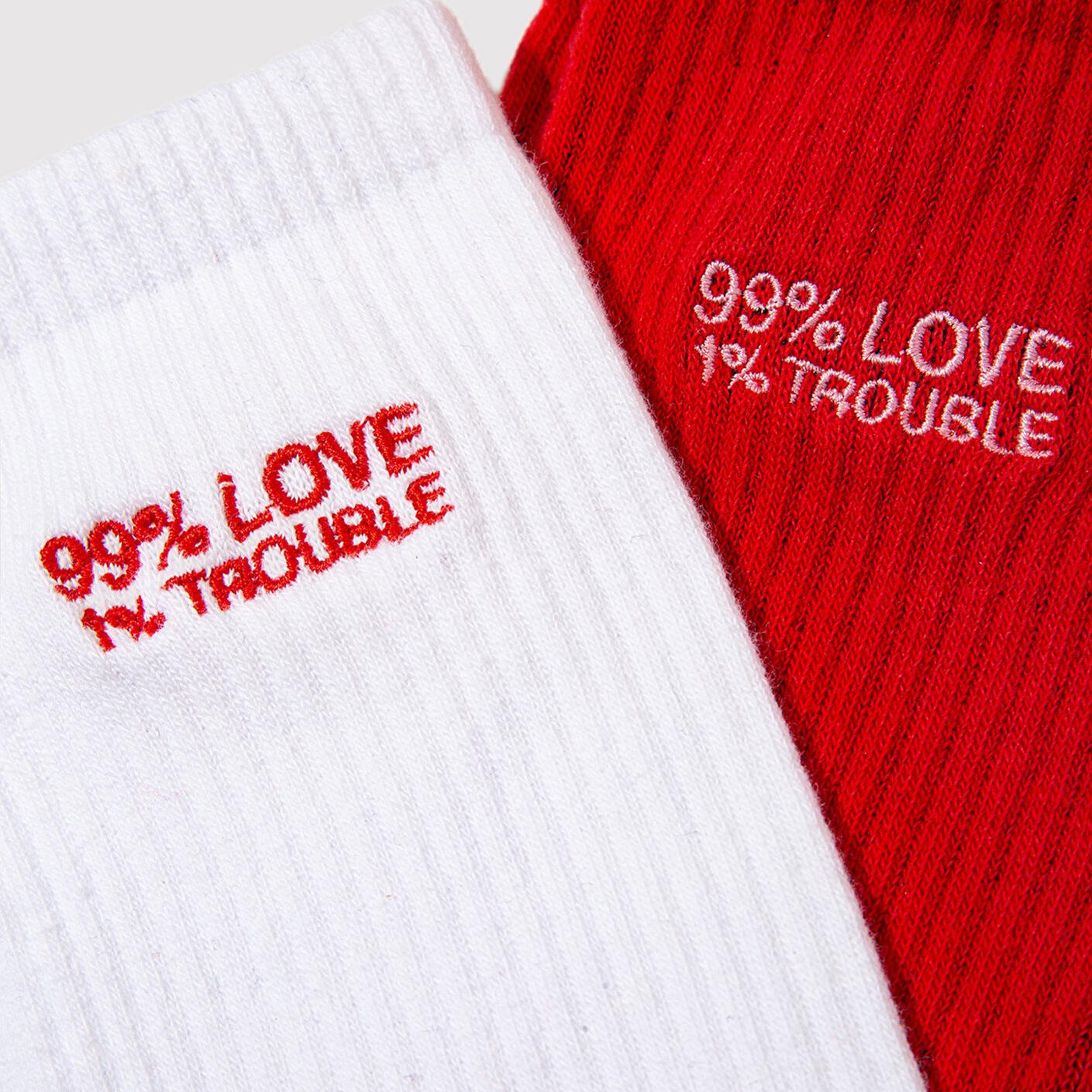 Mavi 2li Love Trouble Baskılı Soket Çorap 0912418-620