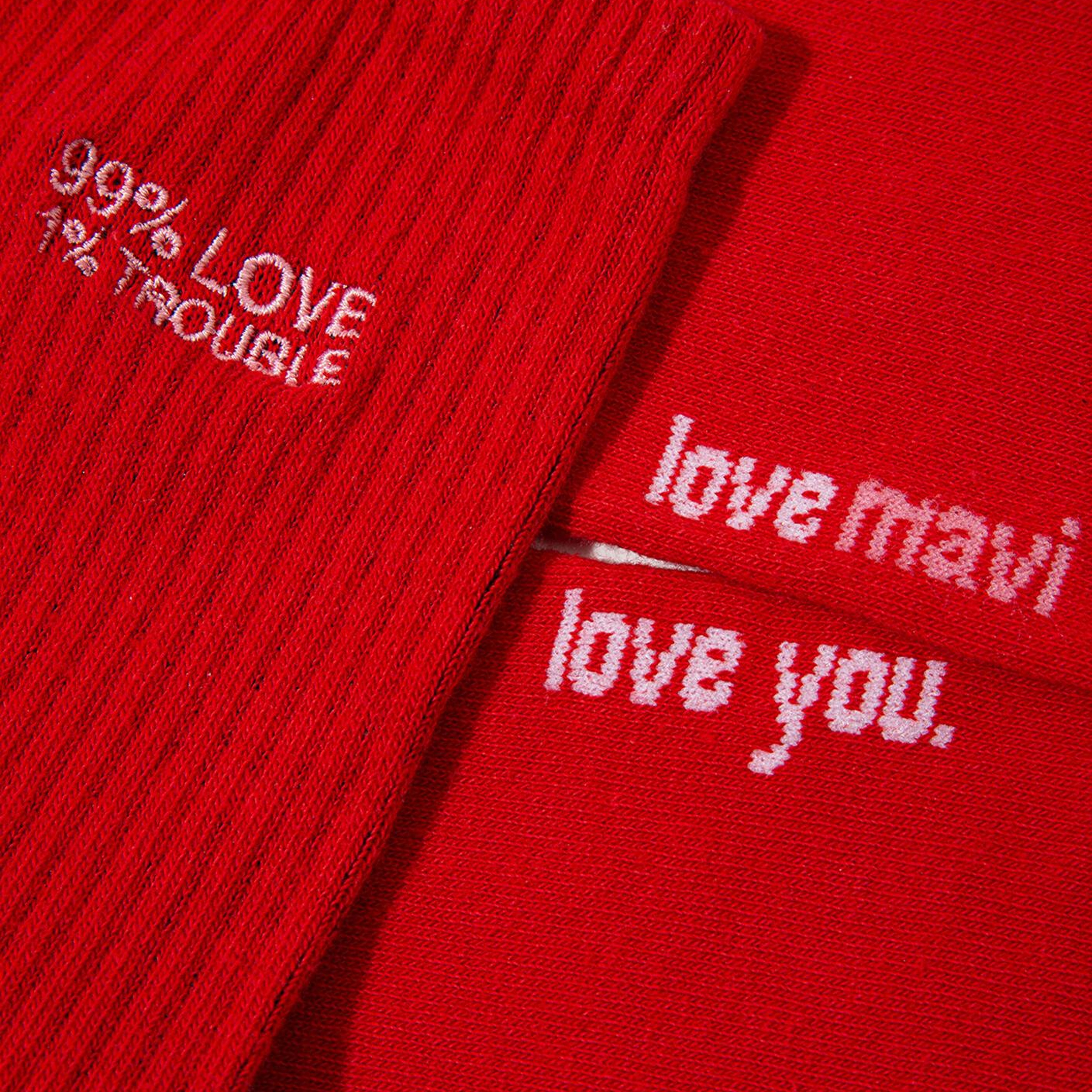 Mavi 2li Love Trouble Baskılı Soket Çorap 0912418-620
