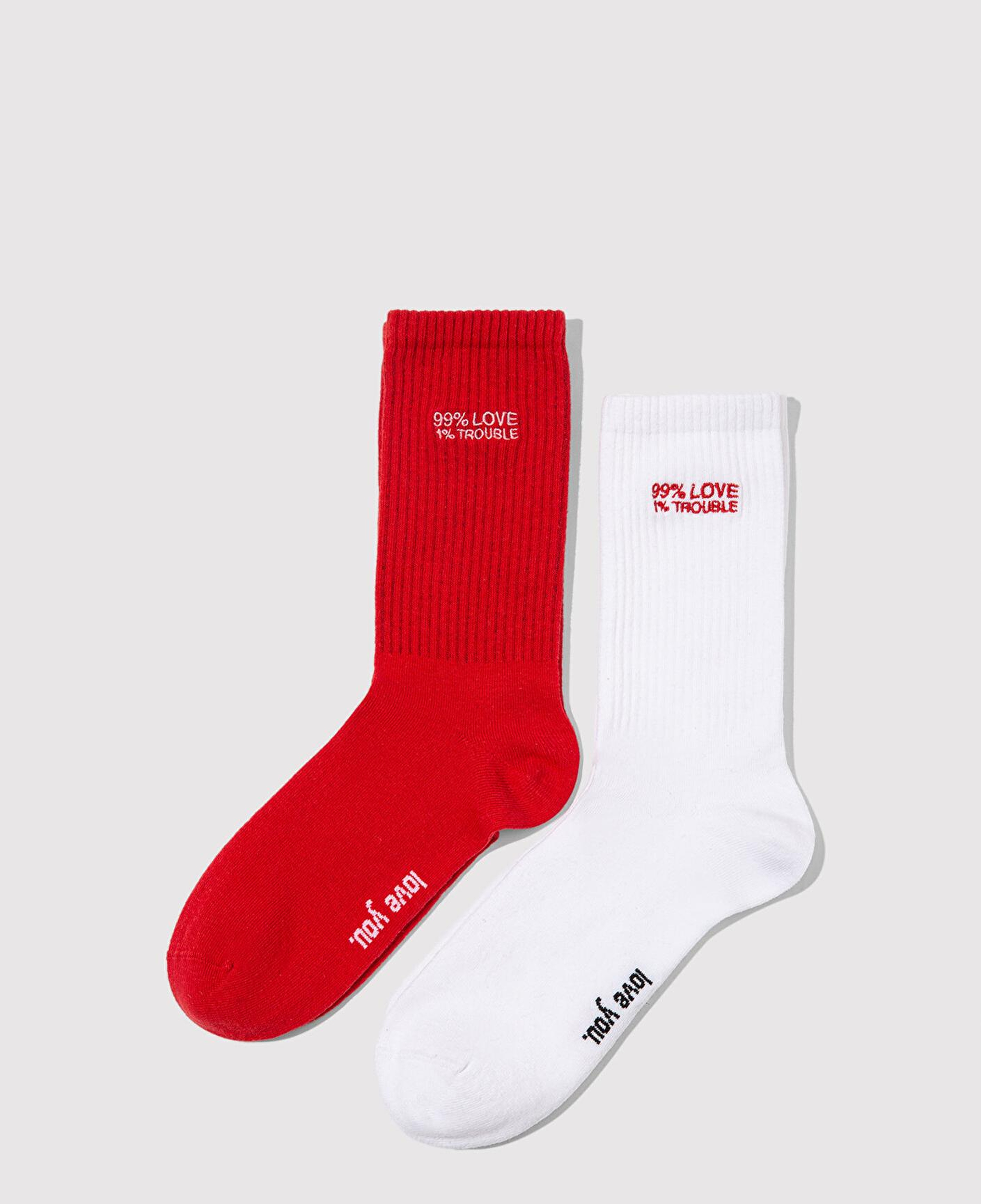 Mavi 2li Love Trouble Baskılı Soket Çorap 0912418-620