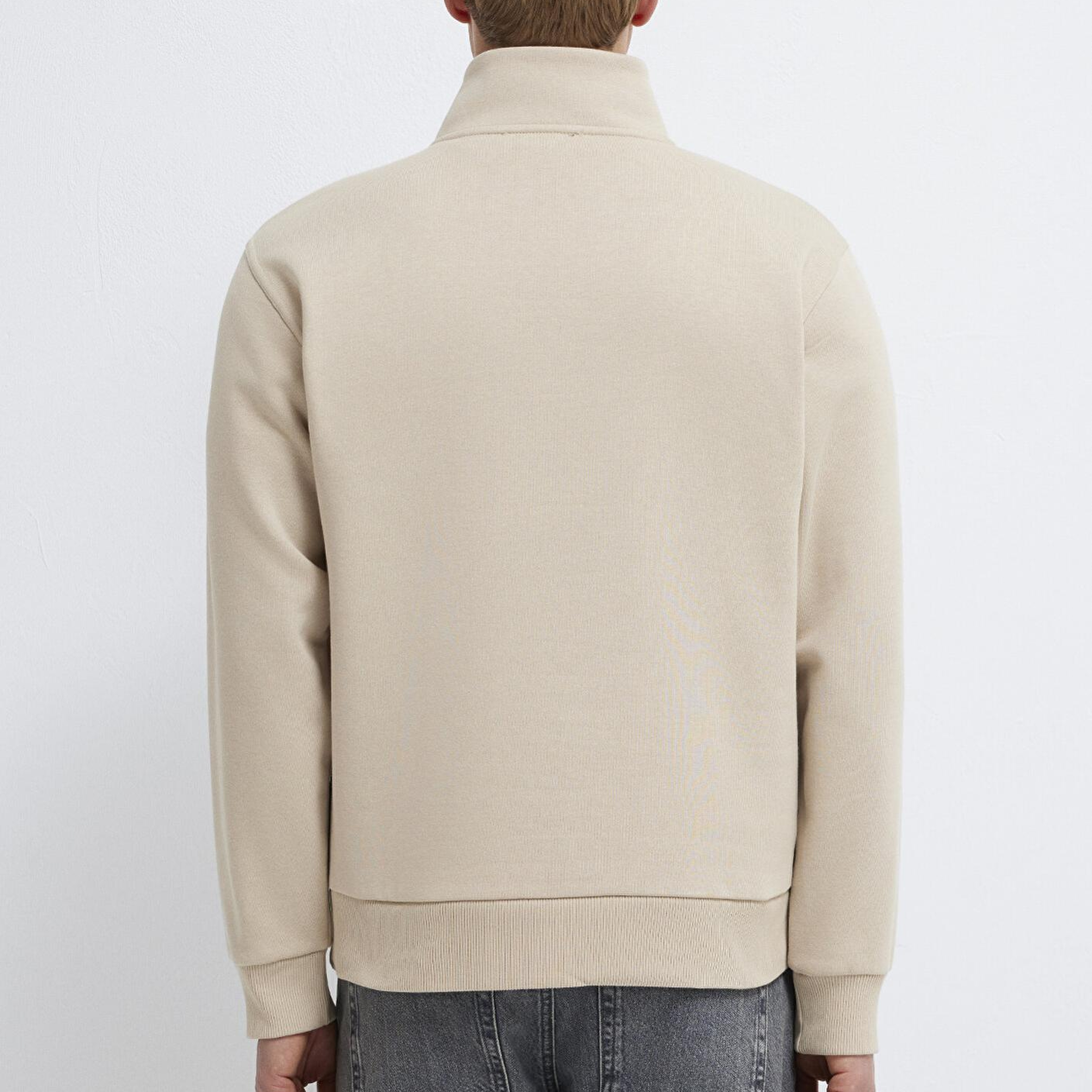 Mavi Yarı Fermuarlı Ekru Sweatshirt 0S10278-70004