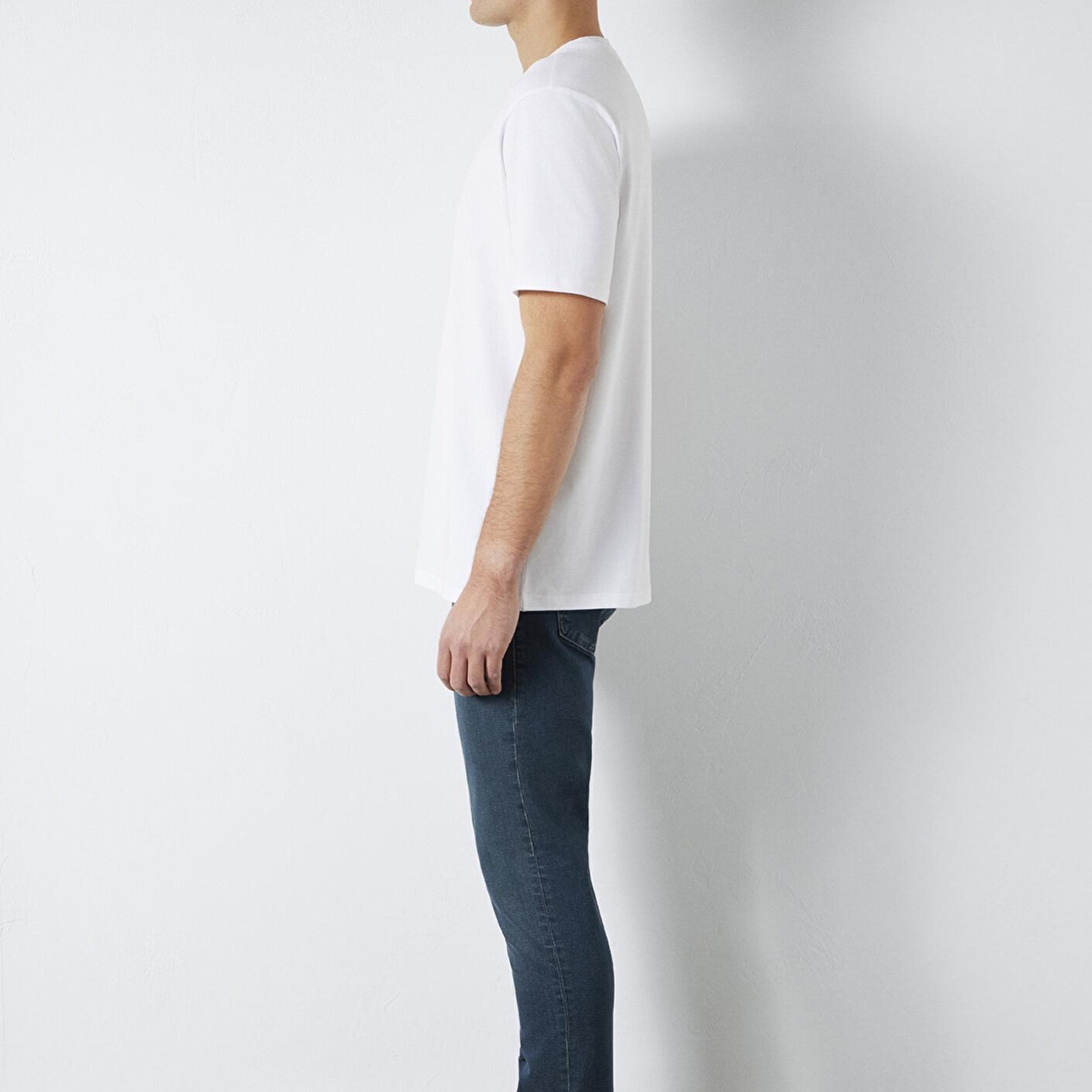 Mavi Beyaz Basic Tişört Loose Fit / Bol Rahat Kesim 0613199-620