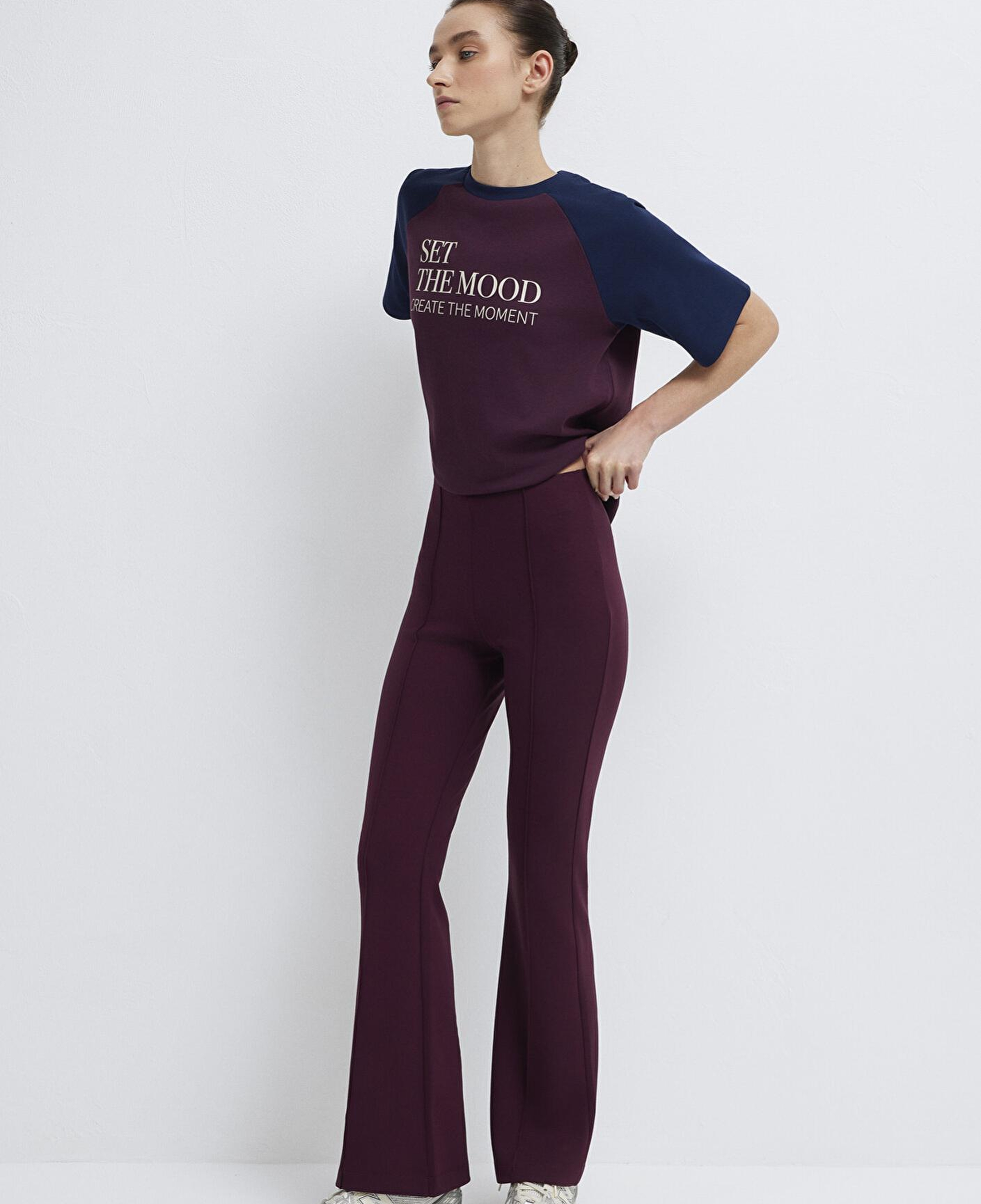 Mavi İspanyol Paça Bordo Eşofman Altı 1011175-70434