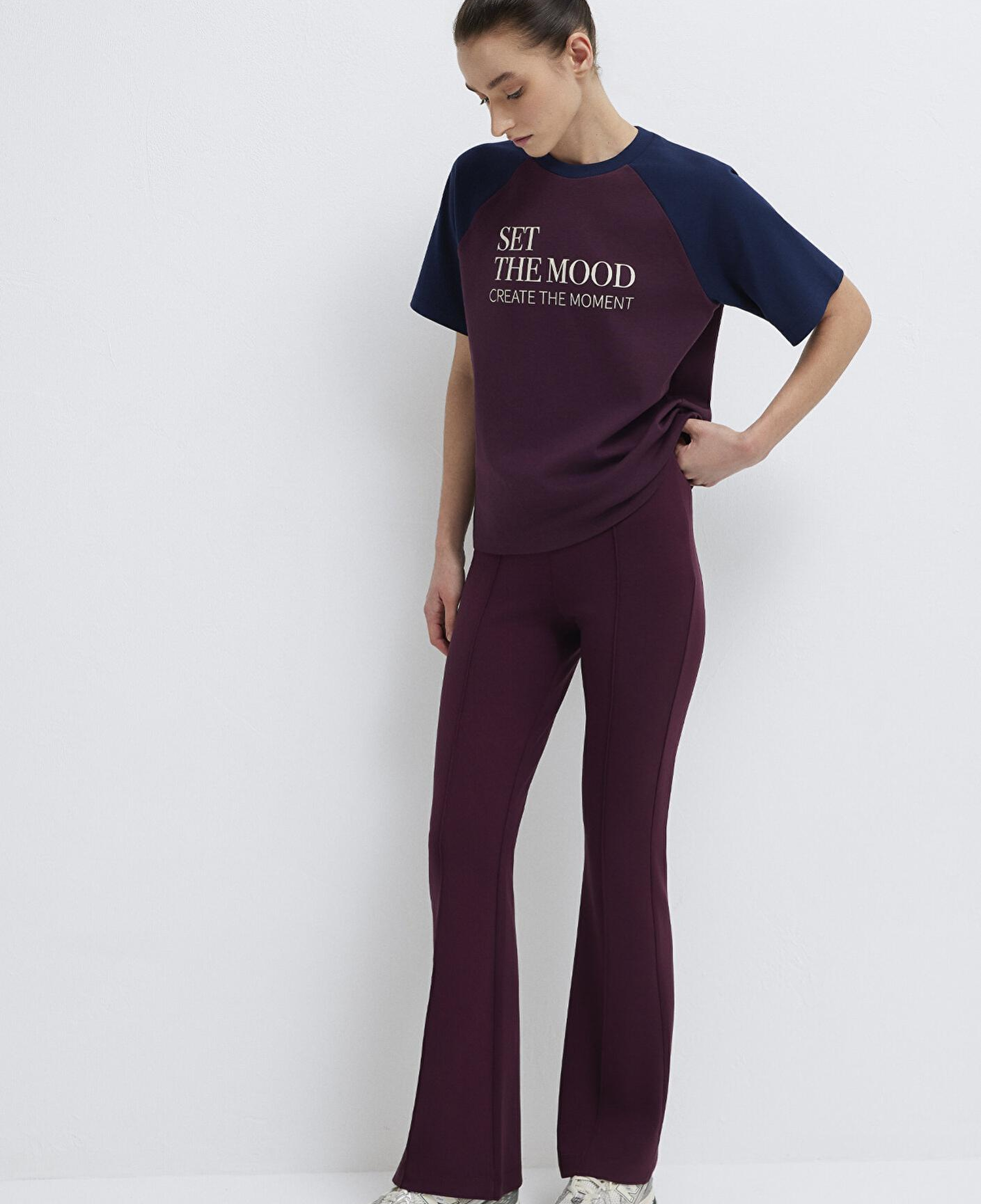 Mavi İspanyol Paça Bordo Eşofman Altı 1011175-70434