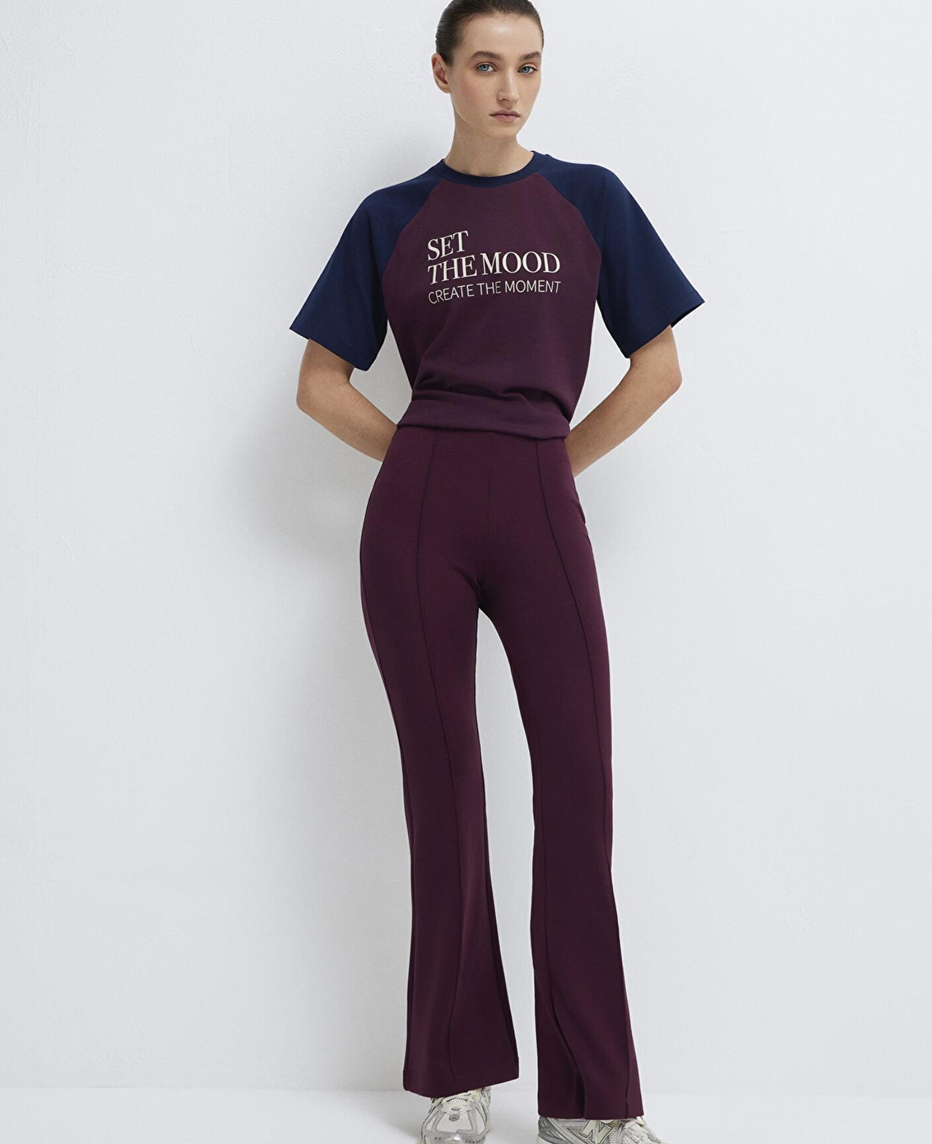 Mavi İspanyol Paça Bordo Eşofman Altı 1011175-70434