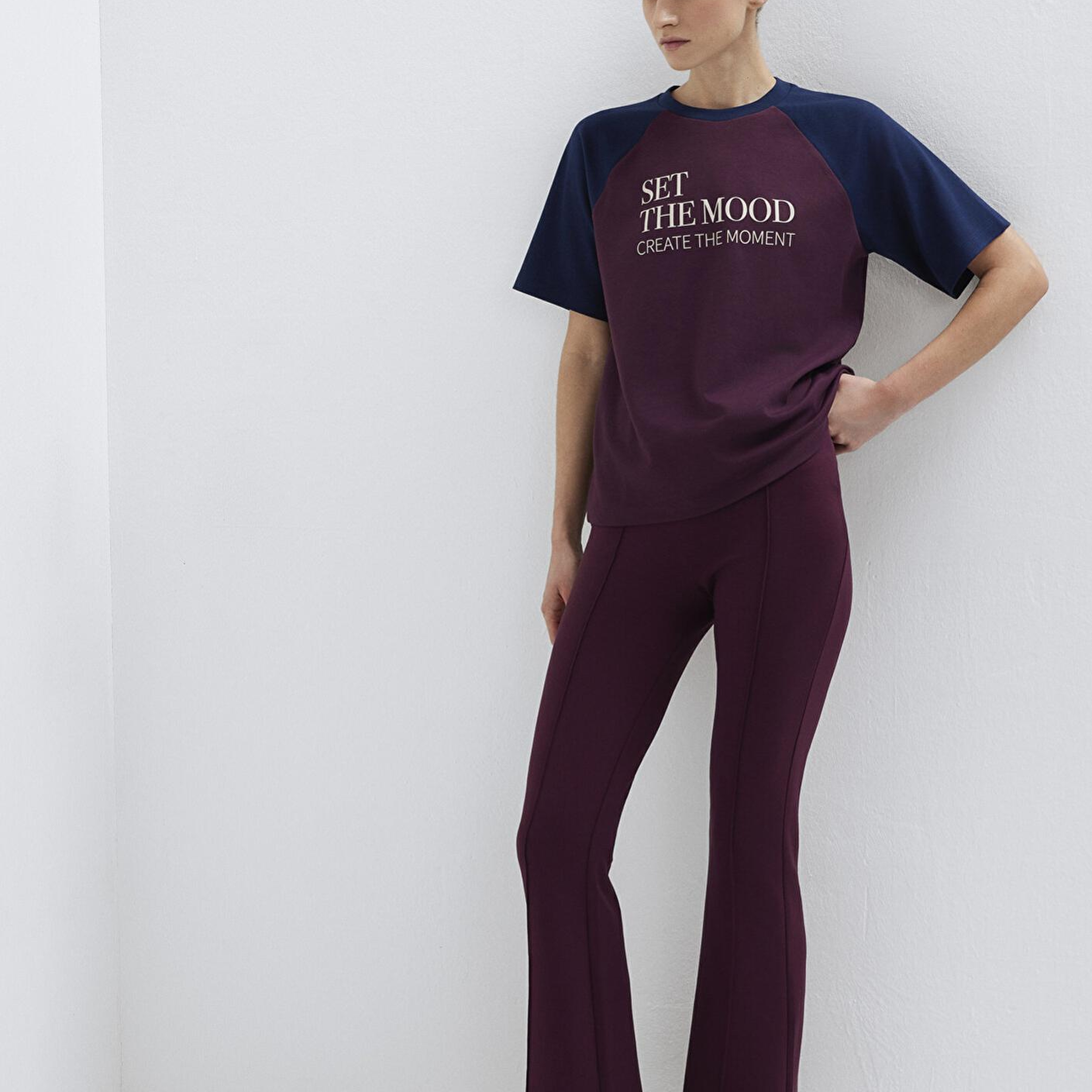 Mavi İspanyol Paça Bordo Eşofman Altı 1011175-70434