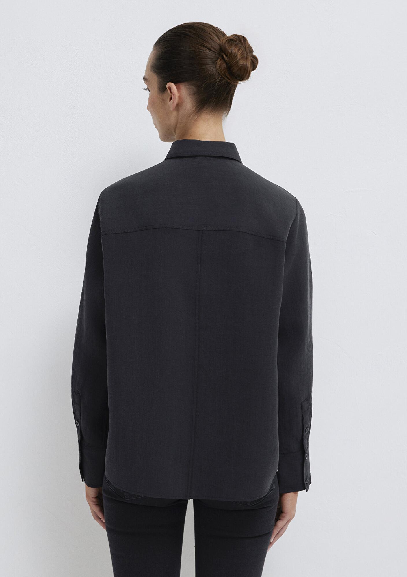 Mavi Siyah (TENCEL™) Gömlek Loose Fit / Bol Rahat Kesim 1211373-900