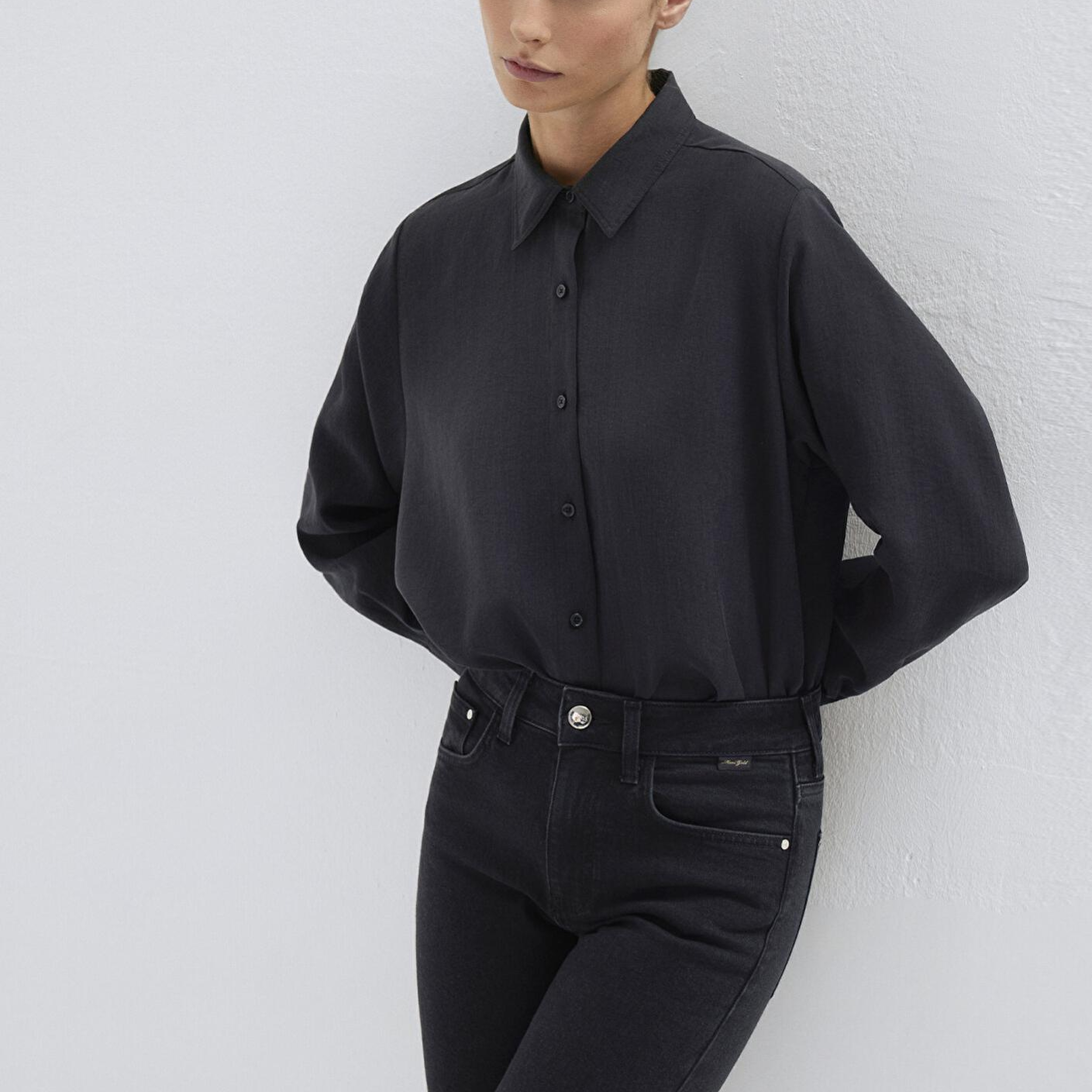 Mavi Siyah (TENCEL™) Gömlek Loose Fit / Bol Rahat Kesim 1211373-900