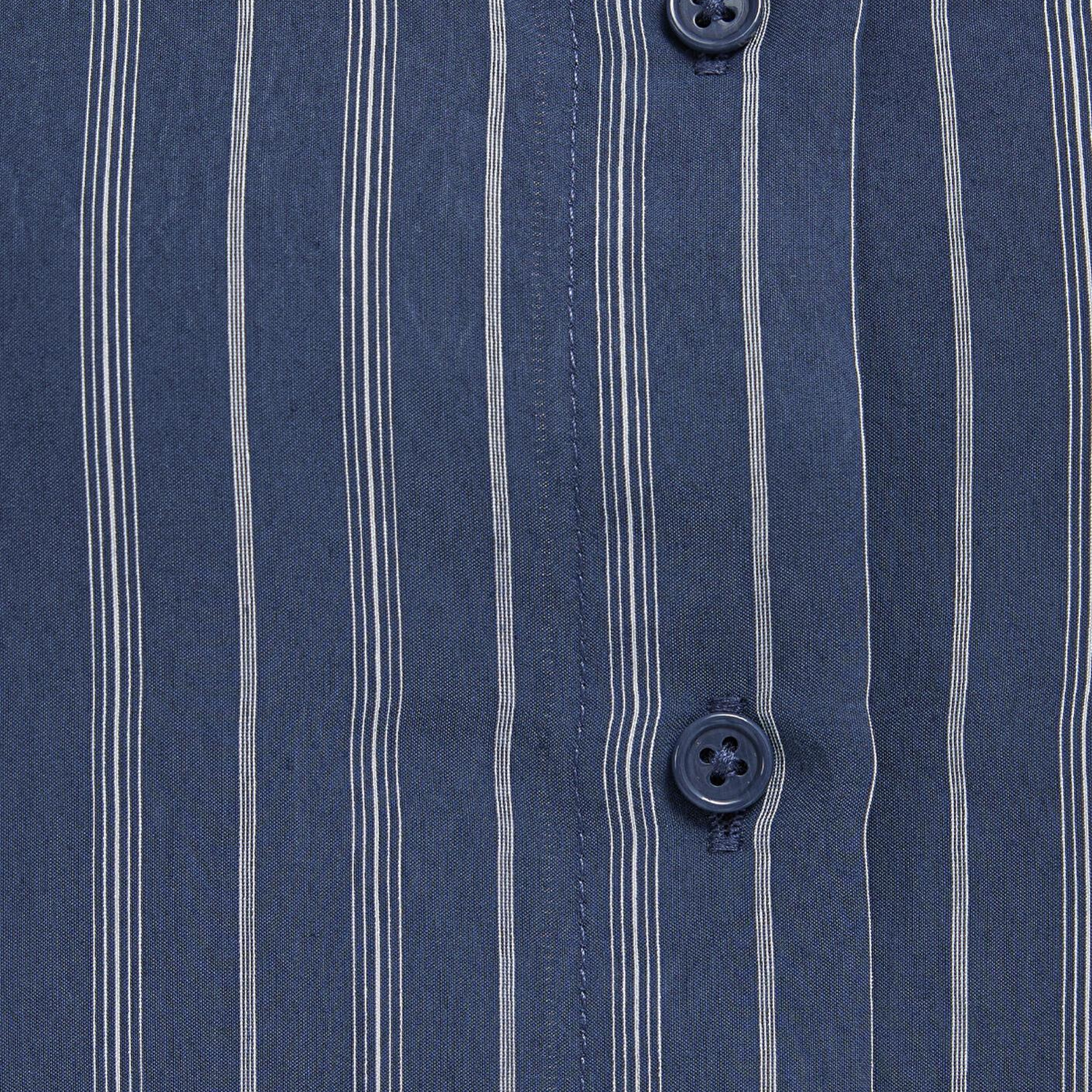 Mavi Çizgili (TENCEL™) Gömlek Loose Fit / Bol Rahat Kesim 1211373-91385