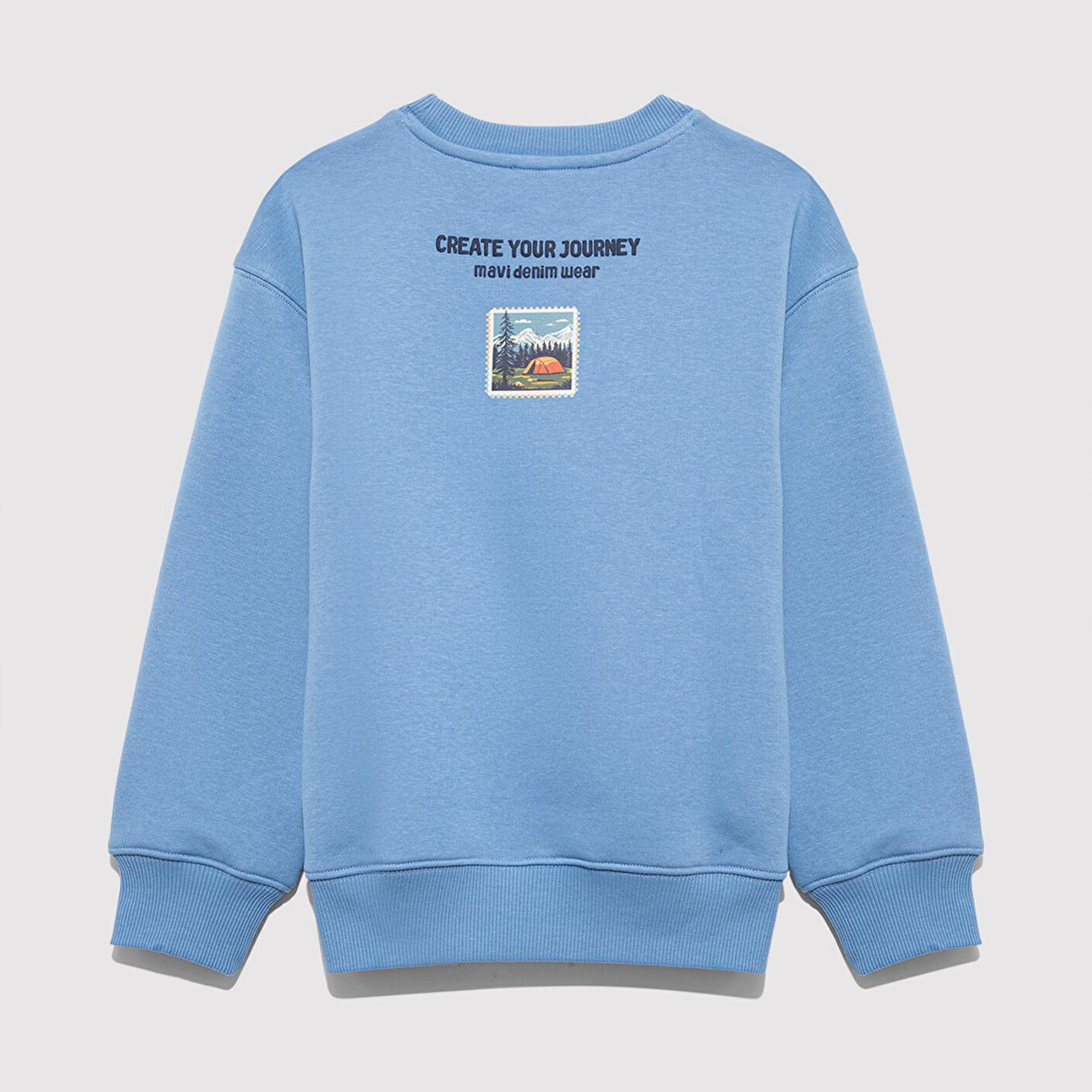 Mavi Adventure Awaits Baskılı Mavi Sweatshirt 6S10146-70724
