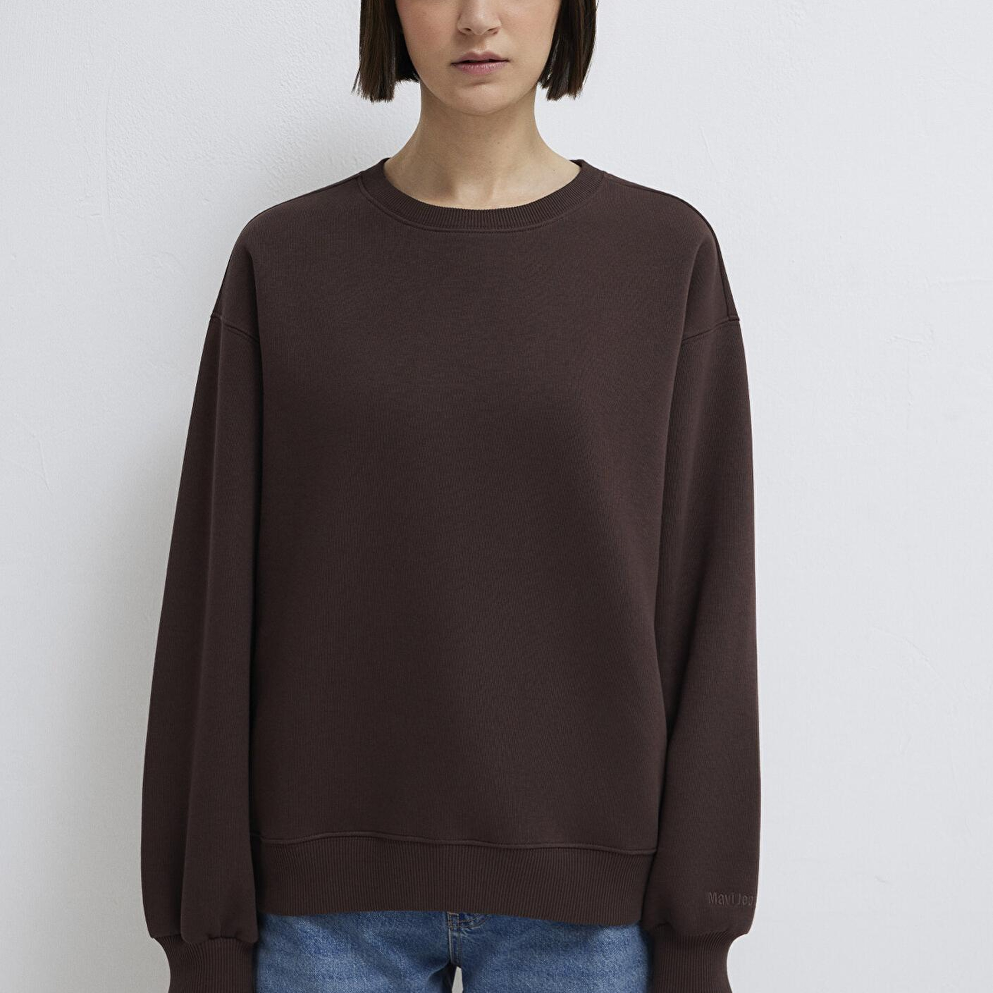 Mavi Bisiklet Yaka Kahverengi Sweatshirt 1610198-70240