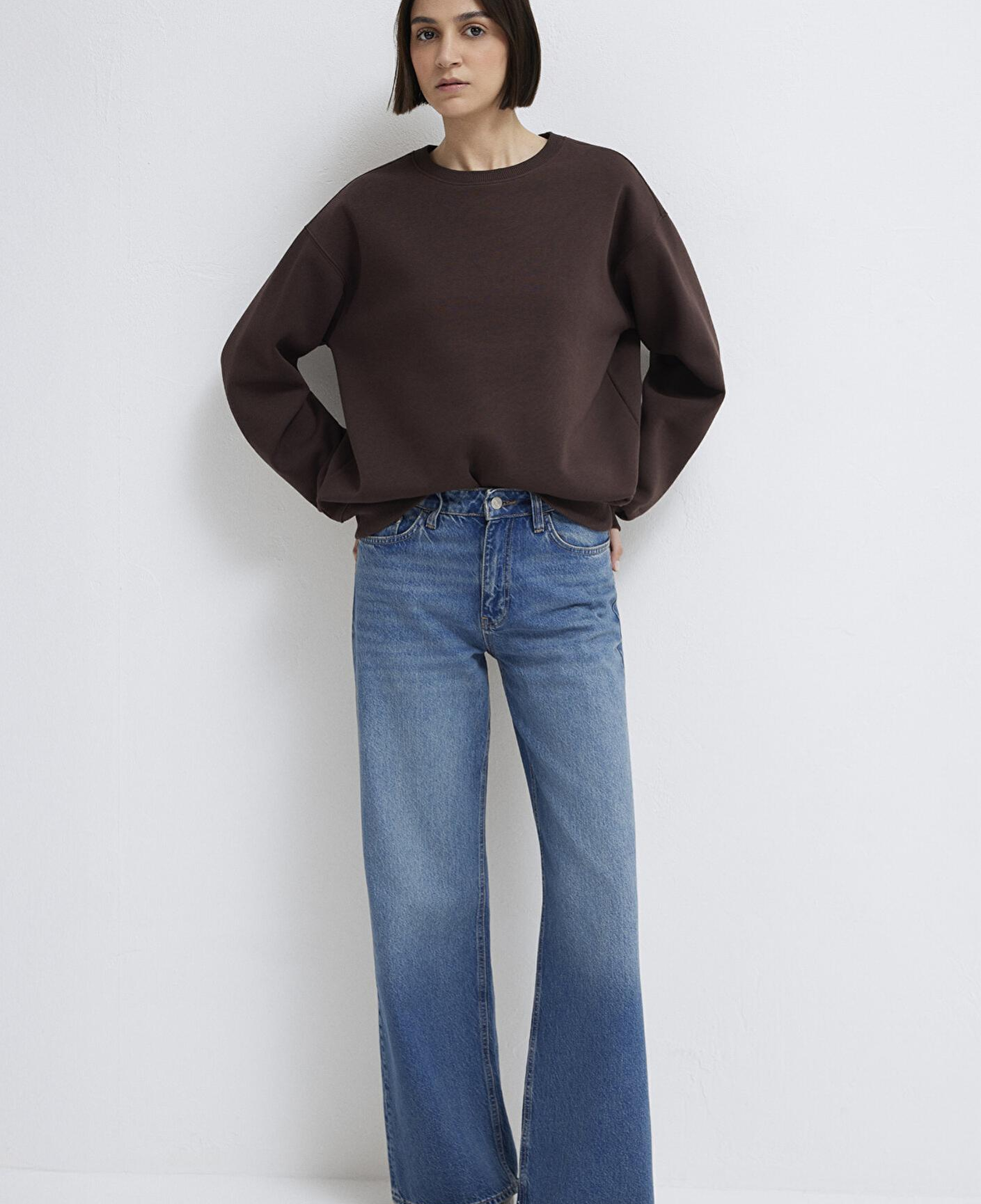 Mavi Bisiklet Yaka Kahverengi Sweatshirt 1610198-70240