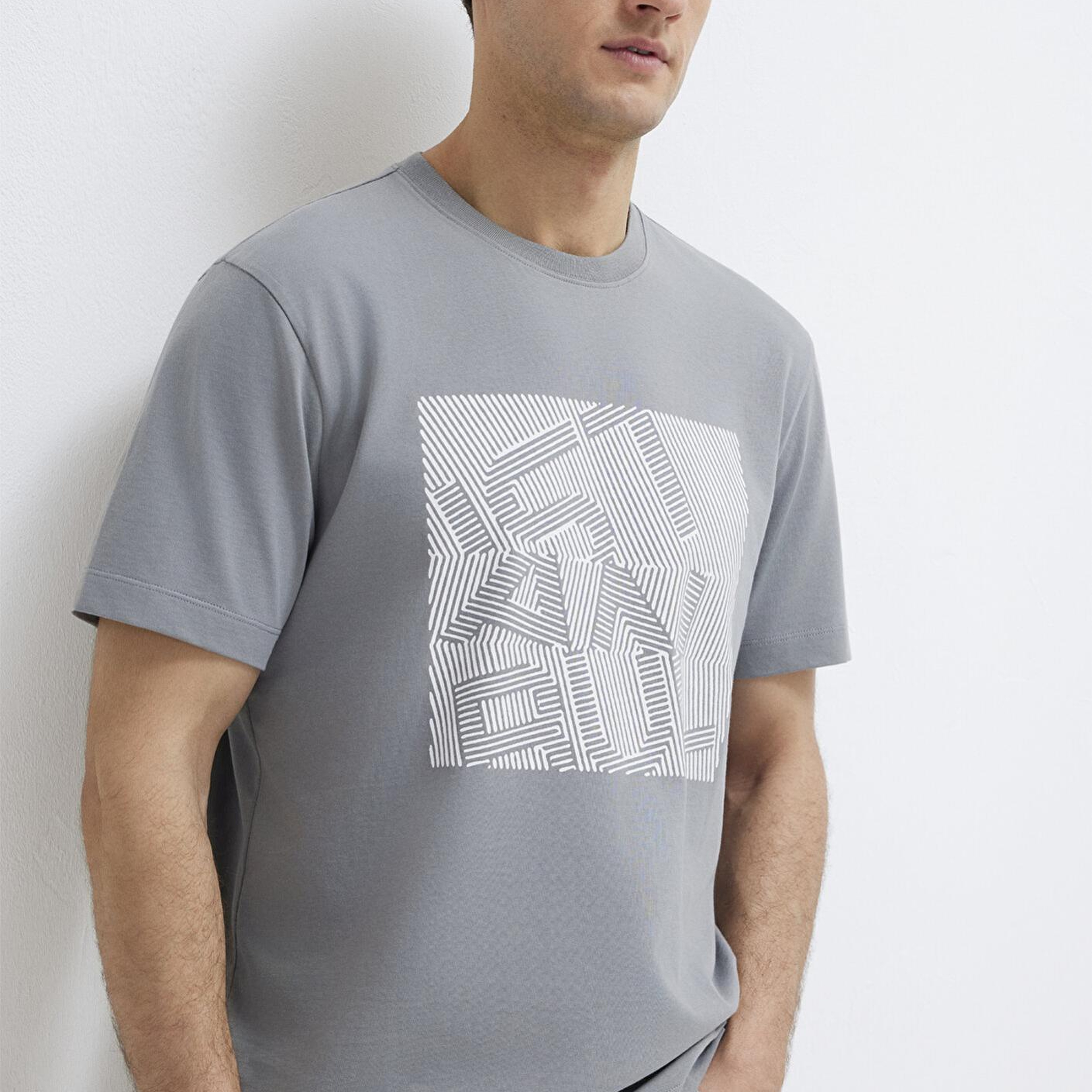 Mavi İstanbul Baskılı Gri Tişört Regular Fit / Normal Kesim 0612990-85550