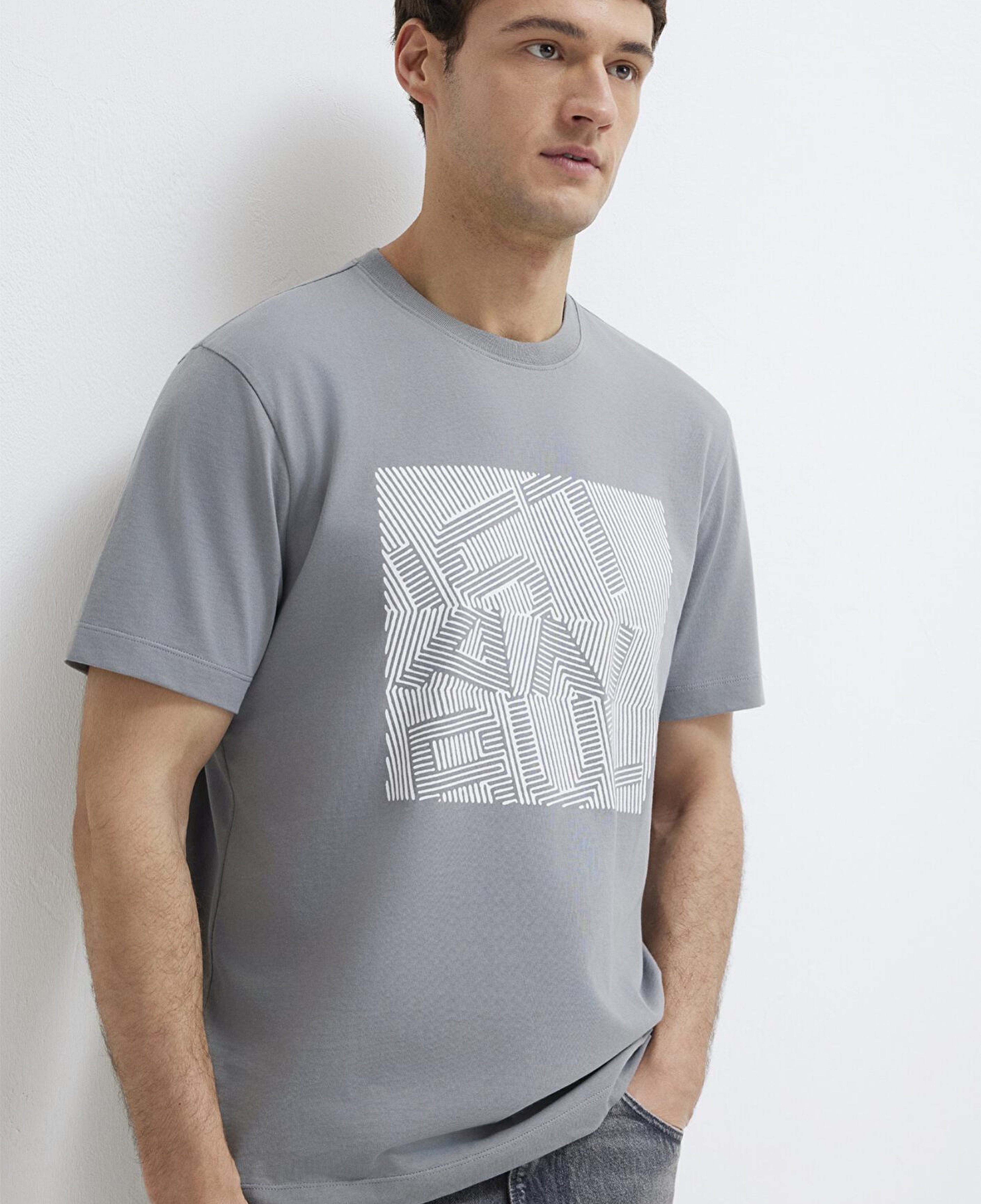 Mavi İstanbul Baskılı Gri Tişört Regular Fit / Normal Kesim 0612990-85550