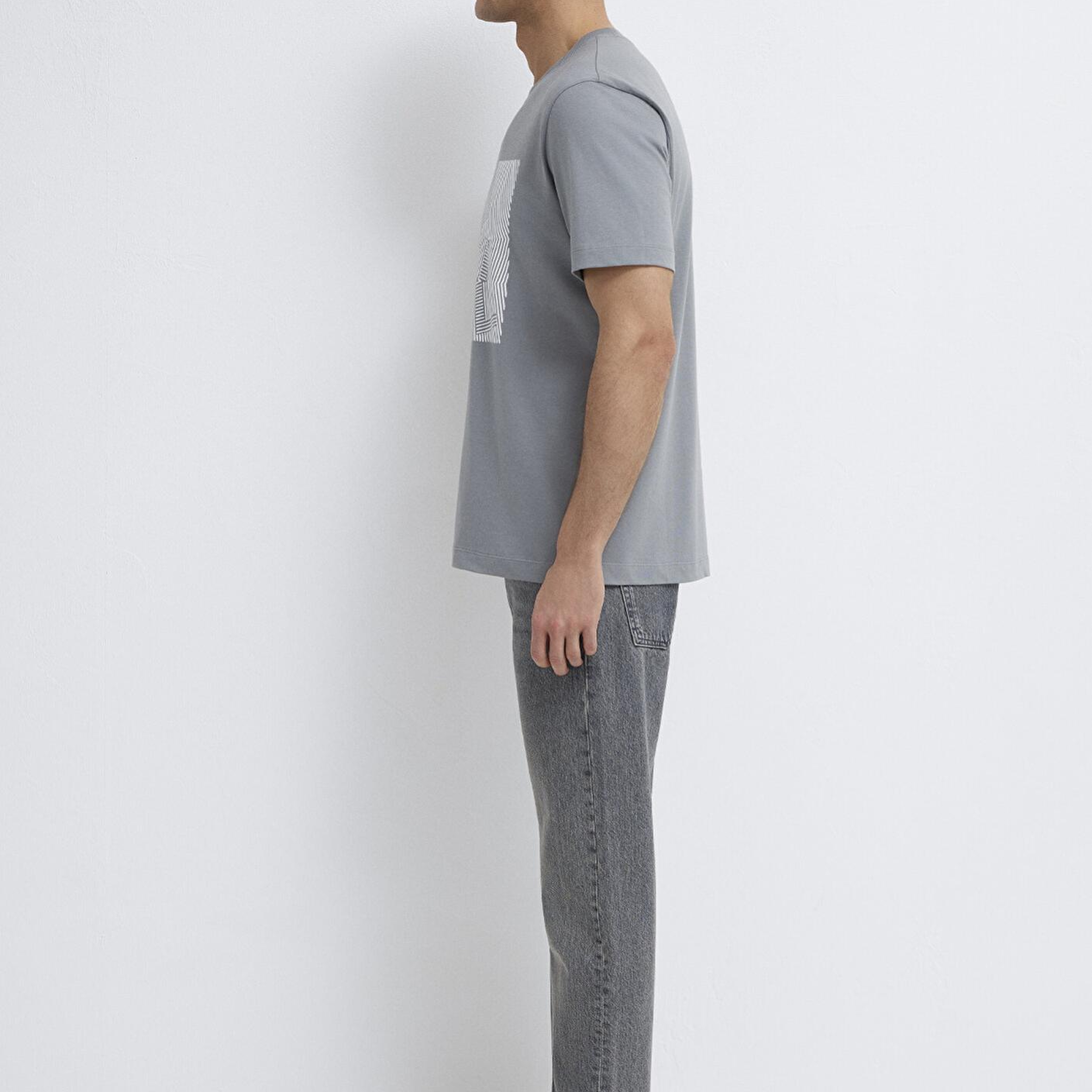 Mavi İstanbul Baskılı Gri Tişört Regular Fit / Normal Kesim 0612990-85550