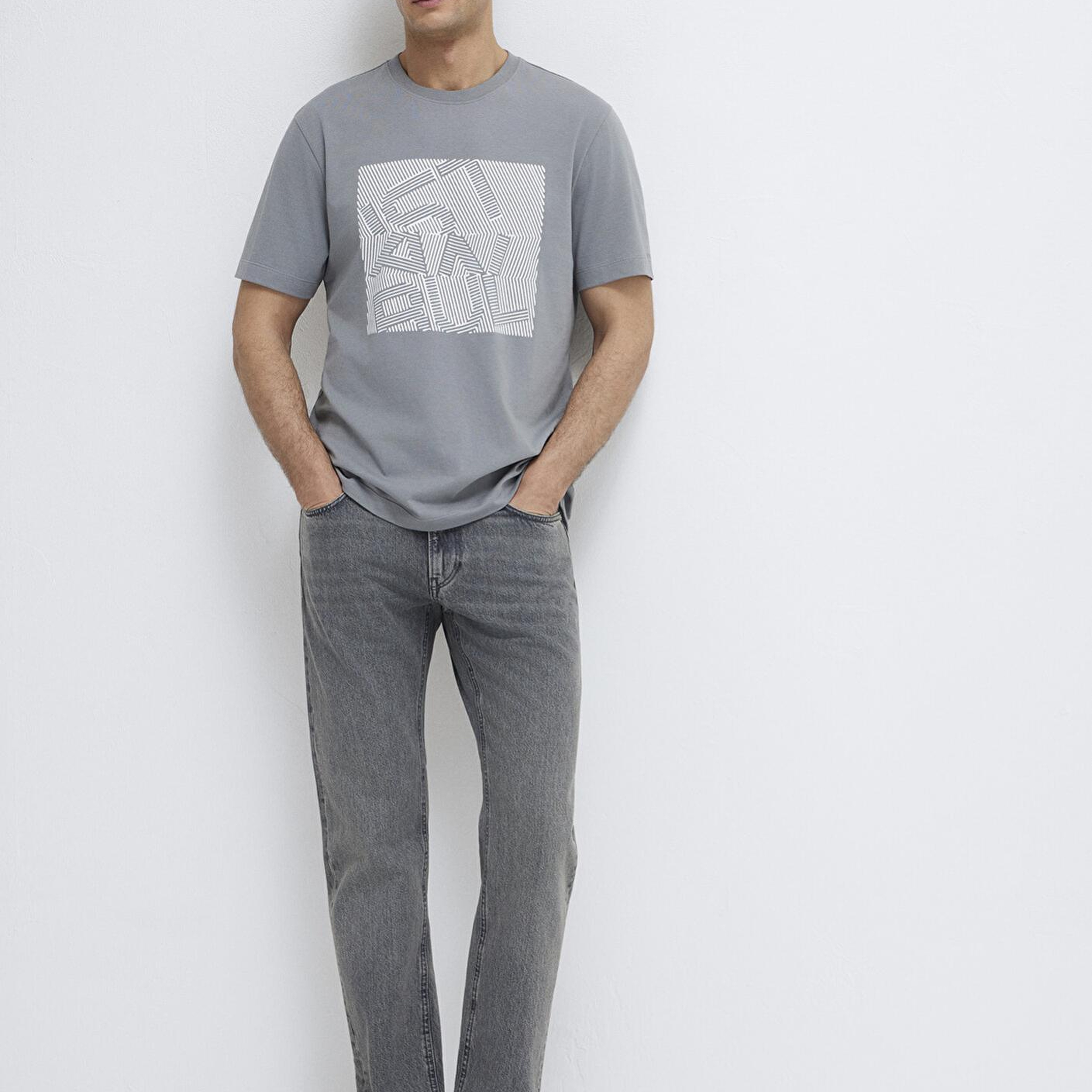 Mavi İstanbul Baskılı Gri Tişört Regular Fit / Normal Kesim 0612990-85550